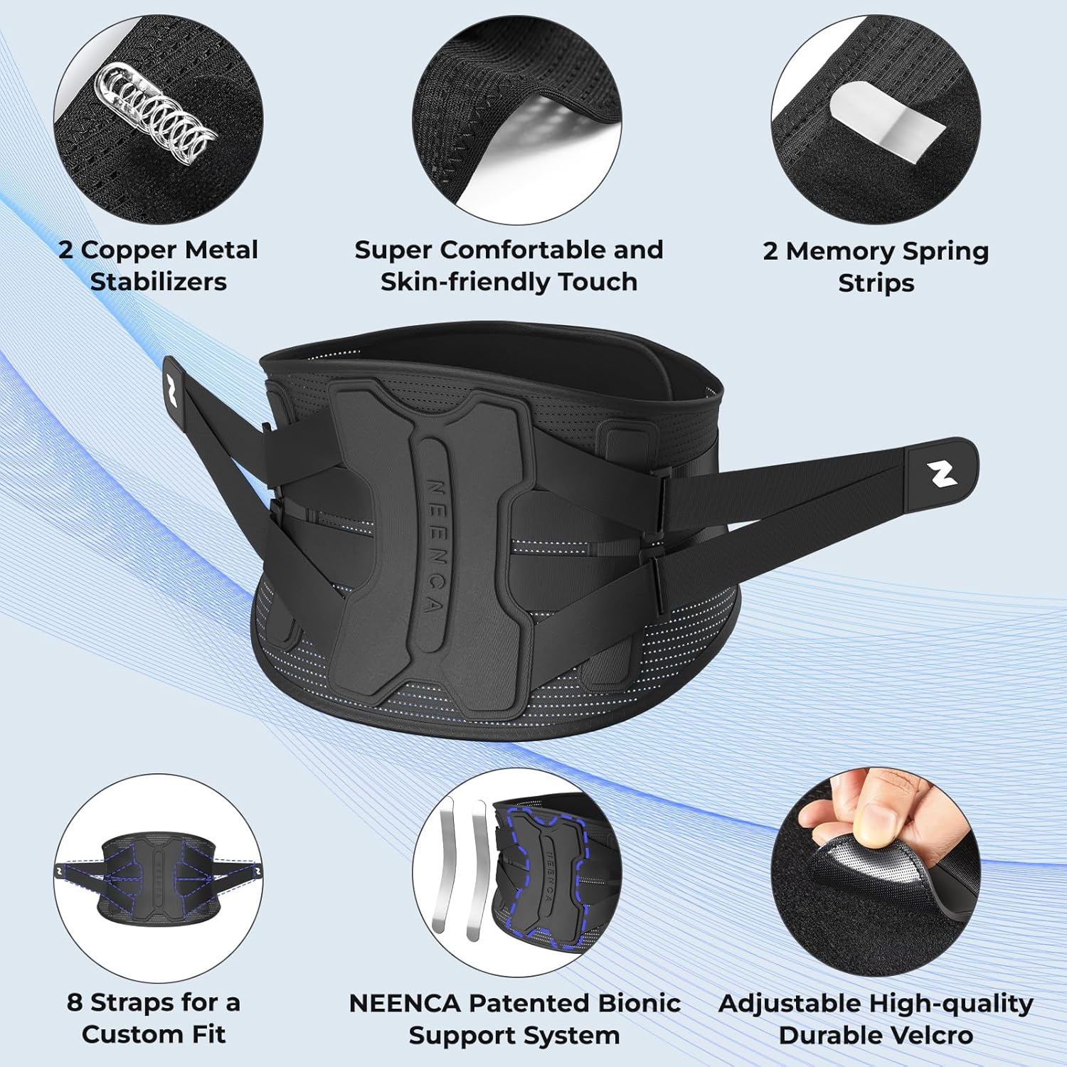 NEENCA Back Brace for Lower Back Pain Relief with Bionic Support System, Lumbar Support Belt for Women&Men with Lumbar Pad, Breathable 3D Knit Fabric for Herniated Disc, Sciatica, Scoliosis... -Black 81YhgrL3s4L. AC SL1500