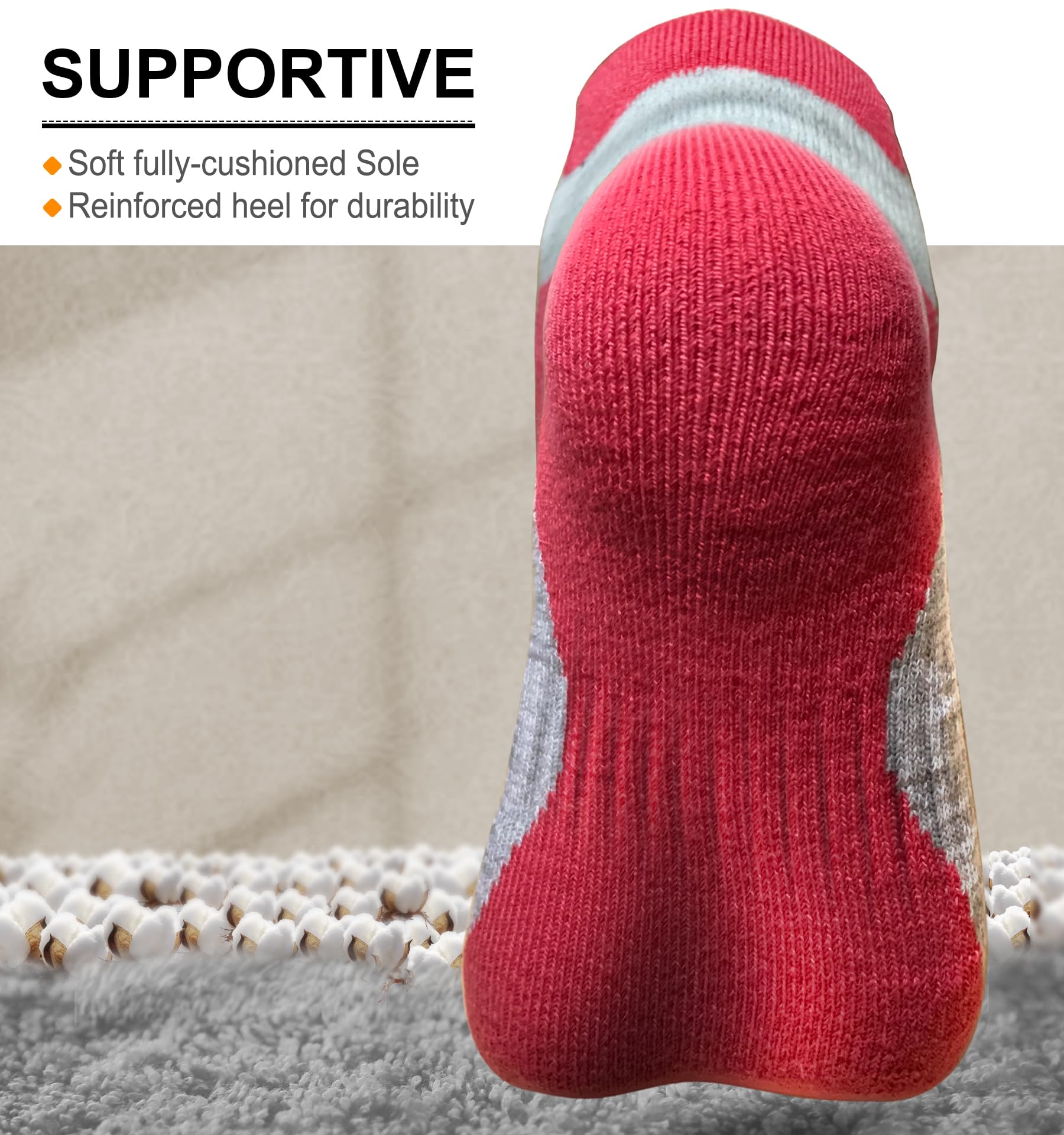 BULLIANT Calzini Sportivi Donna 6 paia, Calze Corsa Cuscino Completo con Linguetta sul Tallone