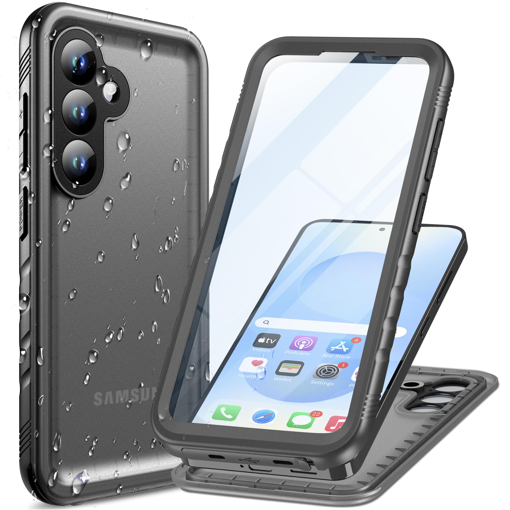 Cozycase TOP Militärschutz für Samsung Galaxy wasserdichte 360 Grad Hülle - 2m Sturzfest Panzerhülle Outdoor Case