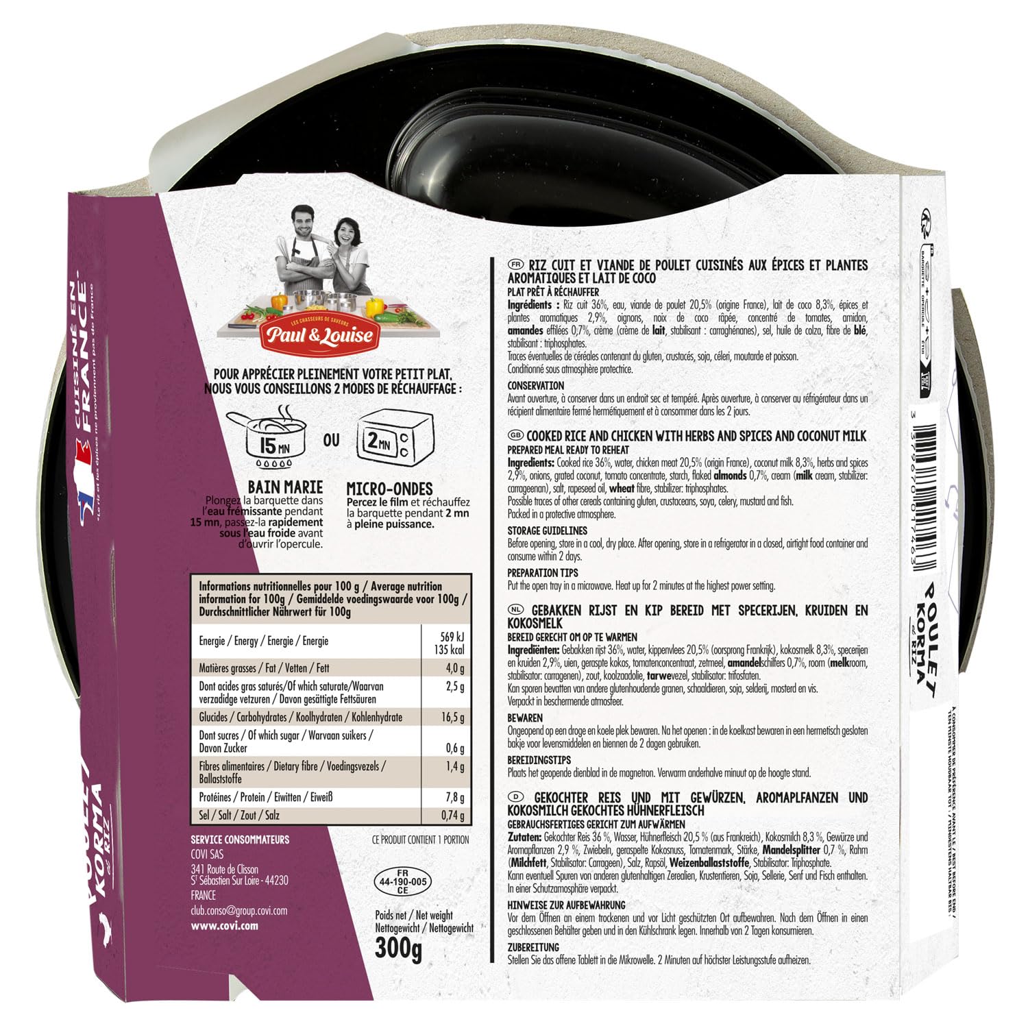 Box Découverte Paul & Louise – 8 plats cuisinés - Recettes Exotiques - Longue Conservation - Viande Origine France - Prêt en 2 Minutes - Box repas - Pratique