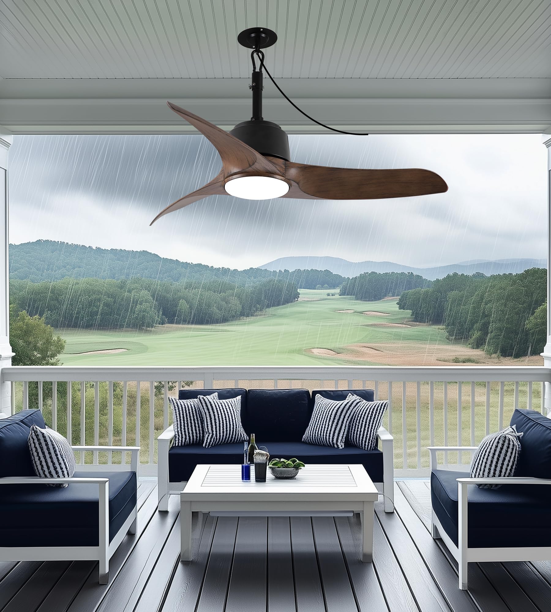 42 Outdoor Ceiling Fans with Lights and Remote Control IP66 Wet Rated Waterproof Ceiling Fan with 6-Speed DC — view 9
