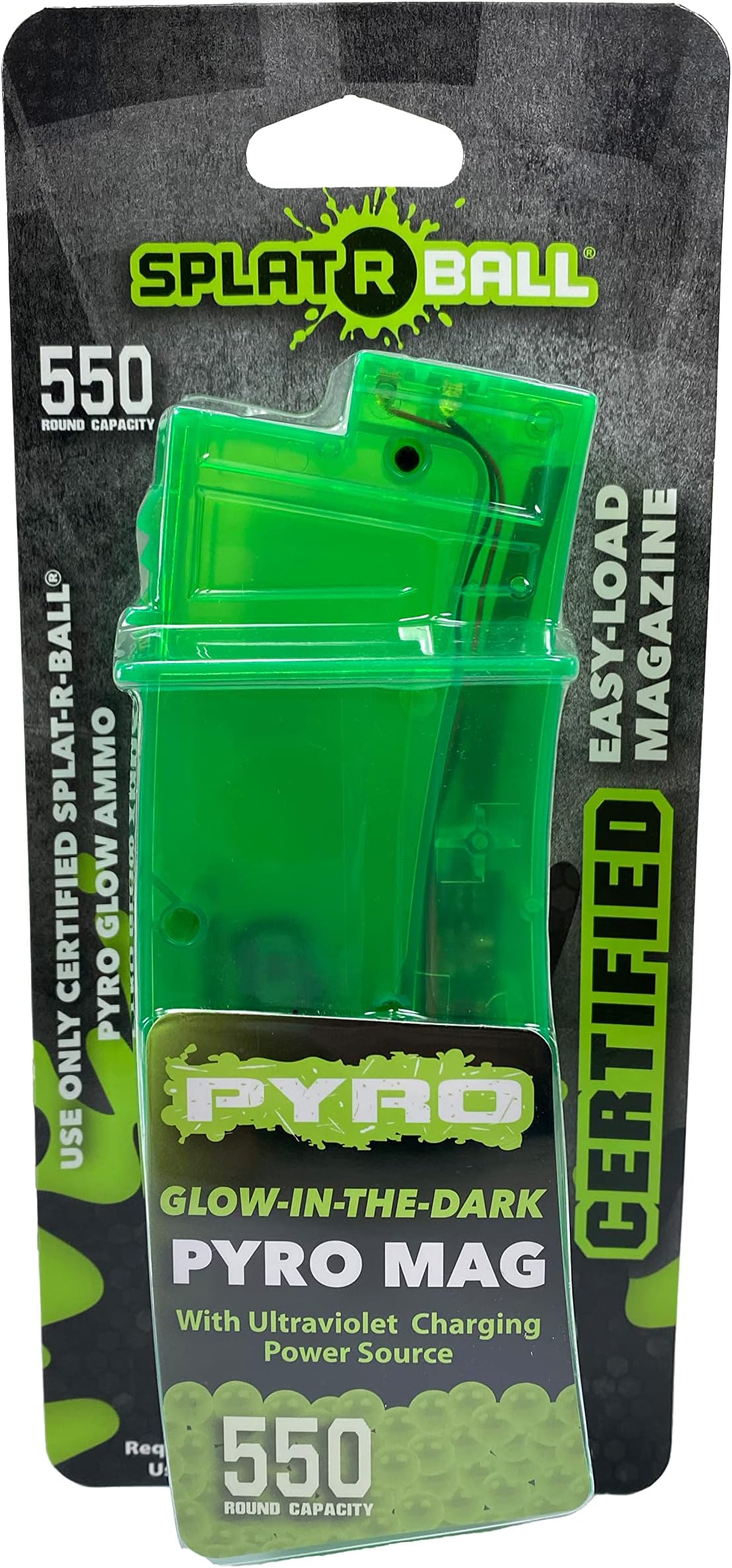 SplatRBall PYRO Magazine Glow-in-The-Dark 550 Water Ball Rounds for Blaster
