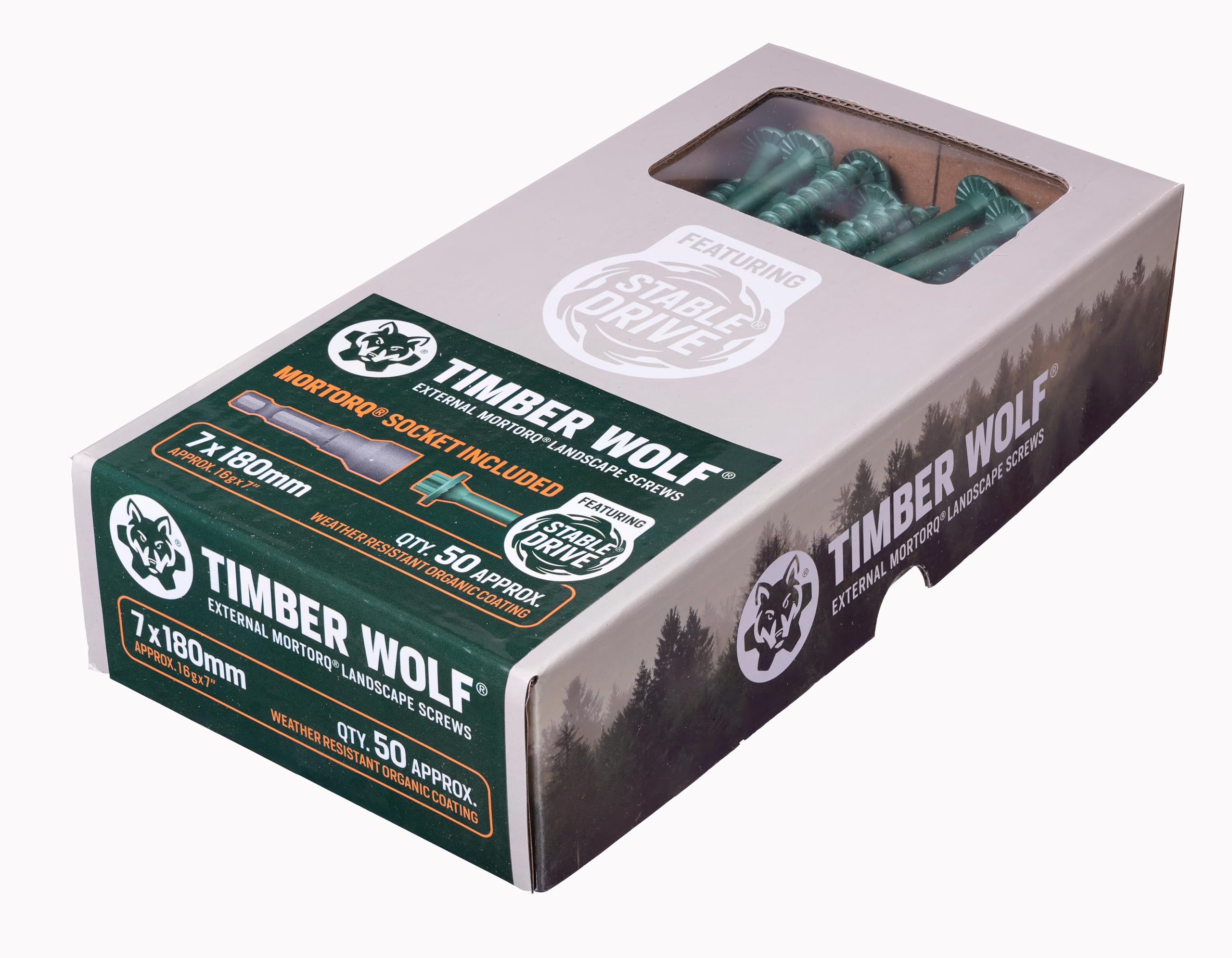 Timber Wolf MORTORQ Timber & Landscaping Screws - 7.0 x 180mm (Box 50 pcs)