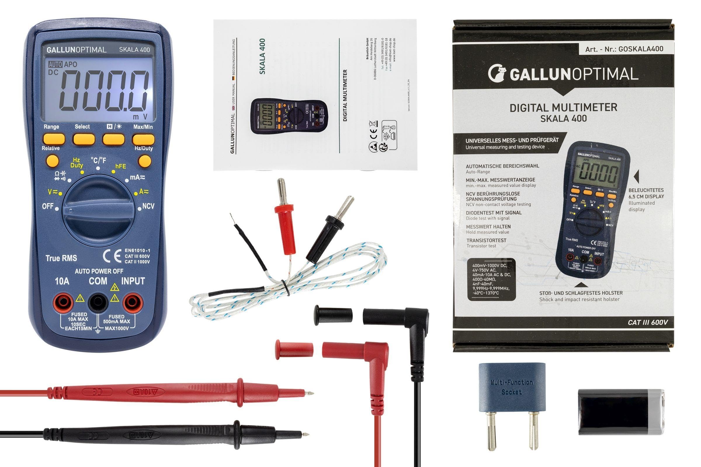 Zestaw serwisowy elektroniczny: ersa RDS 80 stacja lutownicza (80 W, 3 ustawienia wstępne, tryb czuwania/auto-off) + multimetr cyfrowy True-RMS CAT III 600 V/CAT II 1000 V + pompa rozlutowująca ESD z