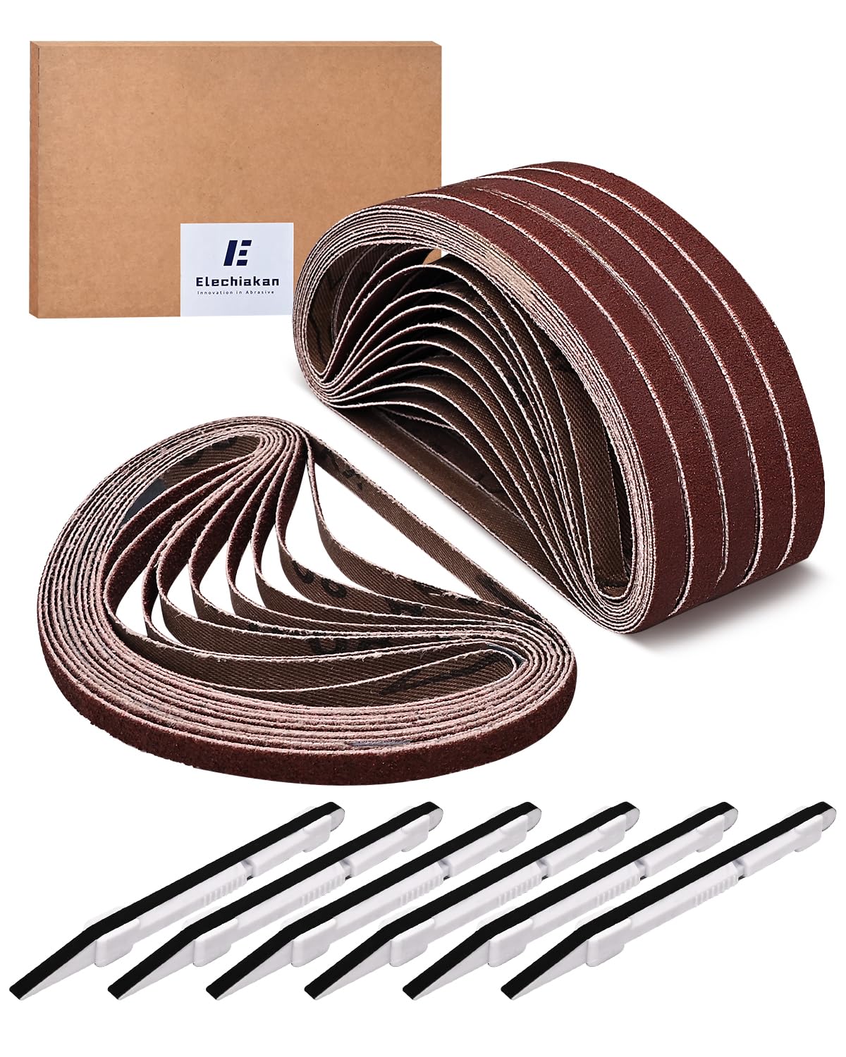 66PCS Micro Detail Sander Kit, 7 x 320mm Mini Hand Finger Sandpaper Sander Belts (80 to 600 Grits)