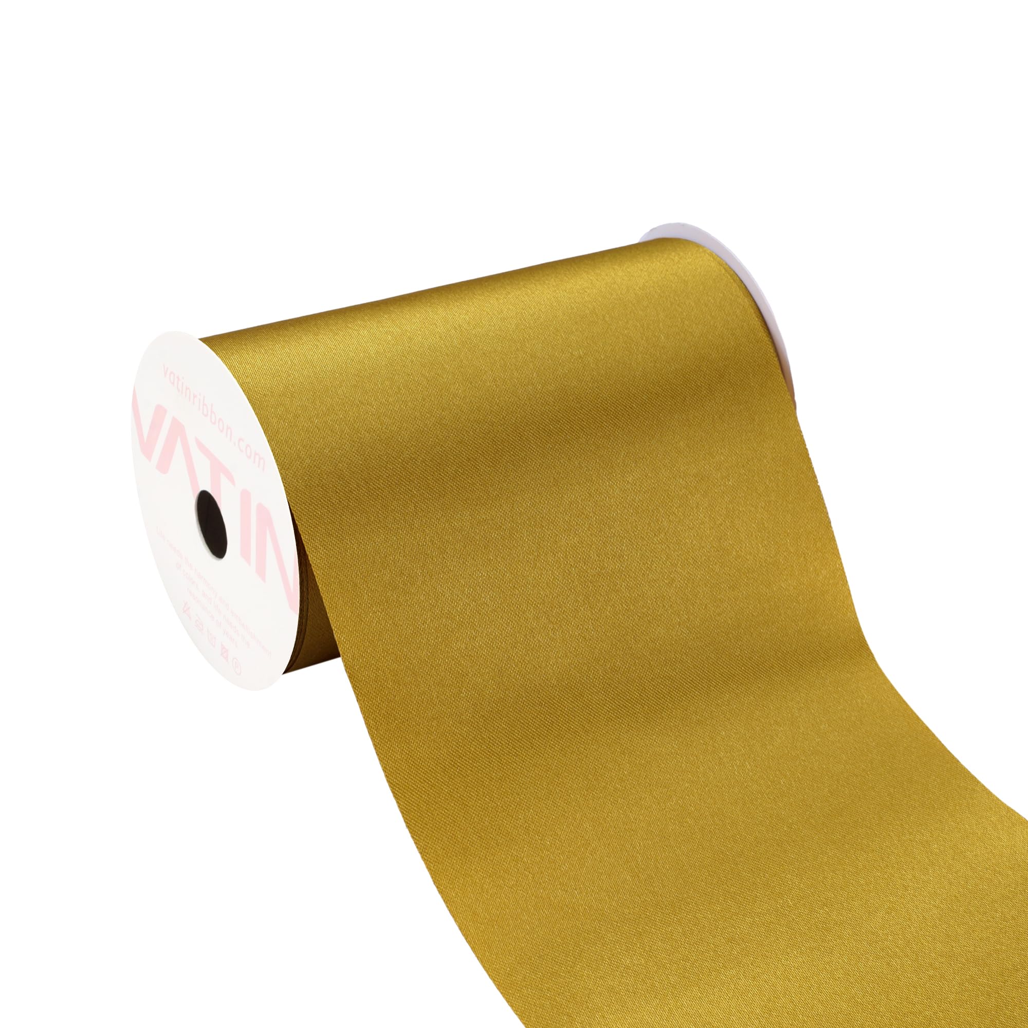 VATIN 4 Inch Wide Gold Satin Solid Ribbon - Large Ribbon for Grand Opening, Wedding, Festival Decoration - 11 Yards — image 1