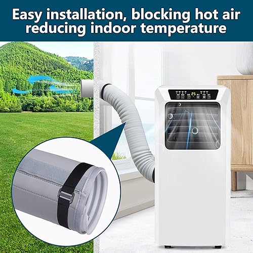 Miniatura 7 de Cubierta de manguera de aire acondicionado, cubierta de ventilación de conducto de manguera de CA, cubierta aislada para CA portátil para mangueras