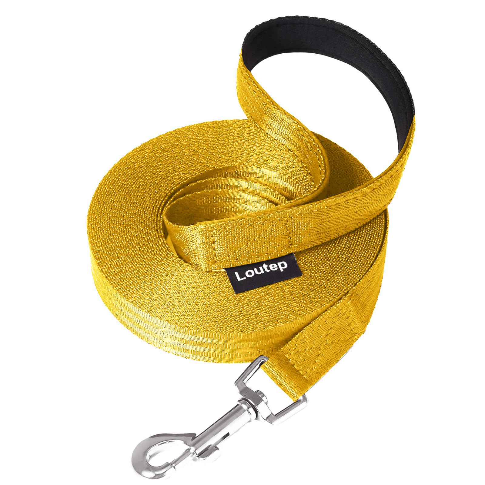 Loutep Training Lead for Dogs 3m 5m 10m 15m 20m 25m 30m Strong Nylon Rope Extra Long Line Dog Lead Leash with Padded Handle for Large Medium Small Puppy Recall Pet Walking Obedience Outdoor Play