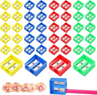 240 Pcs Pencil Sharpeners Bulk Double Hole Pencil Sharpeners Pocket Sized Square Manual Pencil Kids Sharpener Bulk for Goodie Bags Office Home Classroom Prizes and School Supplies