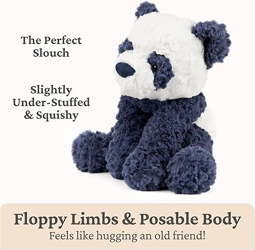 Vista 3 de GUND Cozys Collection Panda, oso de peluche, juguete de peluche para edades de 1 año en adelante, azul marino, 10 pulgadas