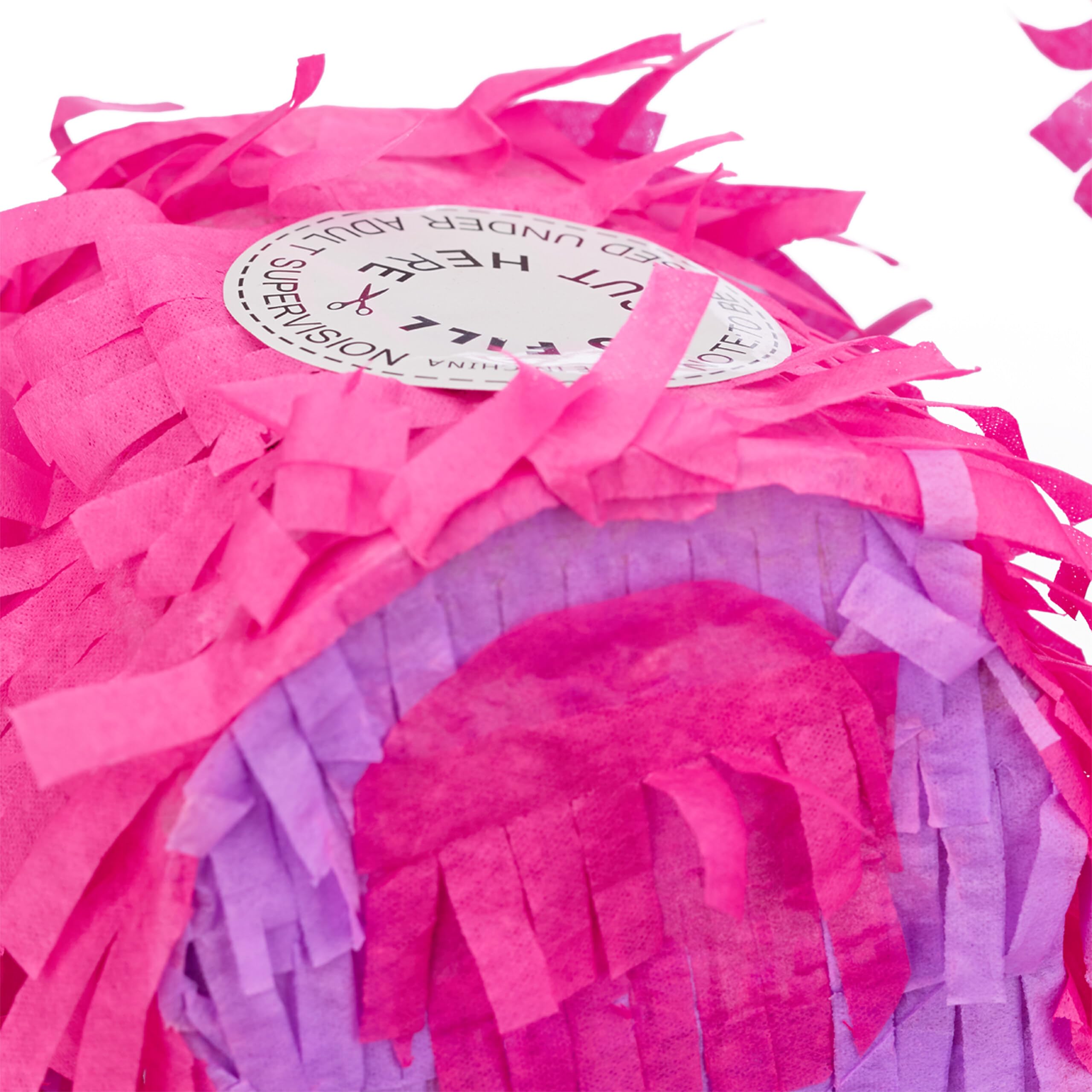 Relaxdays Pignatta Corona con Bastone e Maschera, da Appendere, per Bambini, Compleanni, 31x49x10 cm, Viola-Rosa