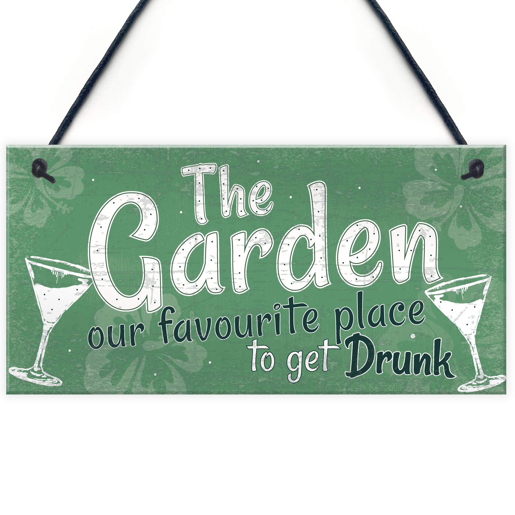 Red Ocean Funny The Garden Sign Alcohol Hanging Plaque Shed SummerHouse Novelty Friendship Gift Decor