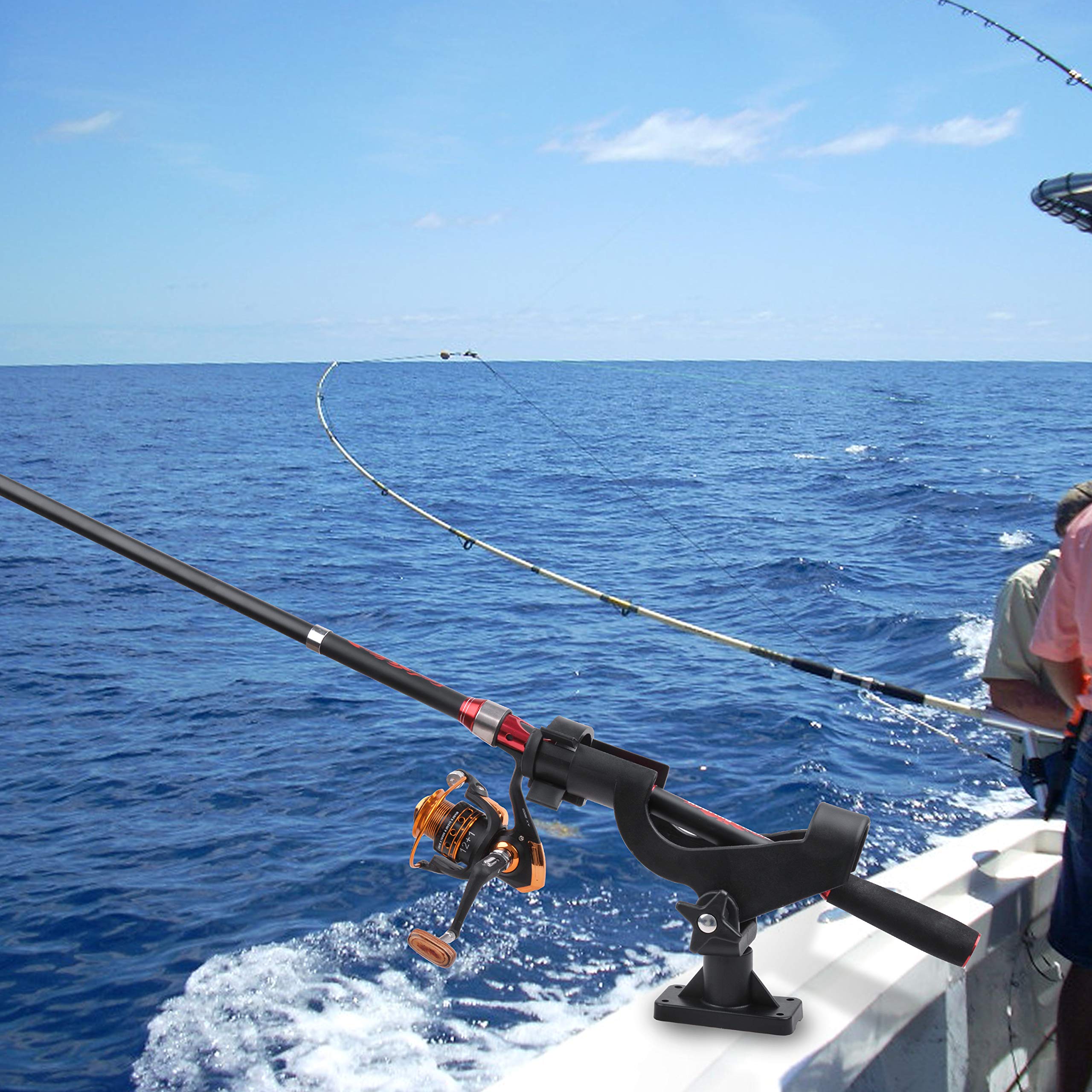 Fishing Rod Holders for Boat Adjustable Fishing Pole Holder with Large Clamp Folding Rod Racks Holder