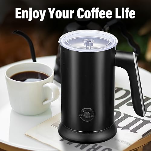 Miniatura 5 de YSSOA Espumador de leche eléctrico de mano con soporte de acero inoxidable, mezclador de bebidas para café, frappé, latte, matcha, chocolate