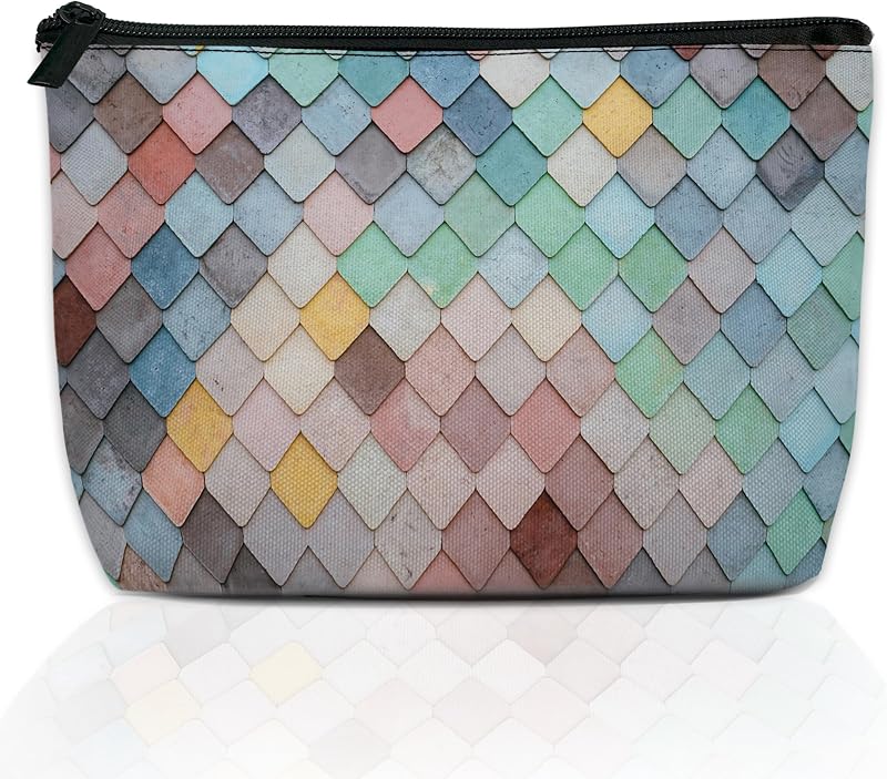 Necessaire de maquiagem DEMACYA Colorful Sunroof Tiles com zíper, 24,13 cm x 14,99 cm x 8,13 cm