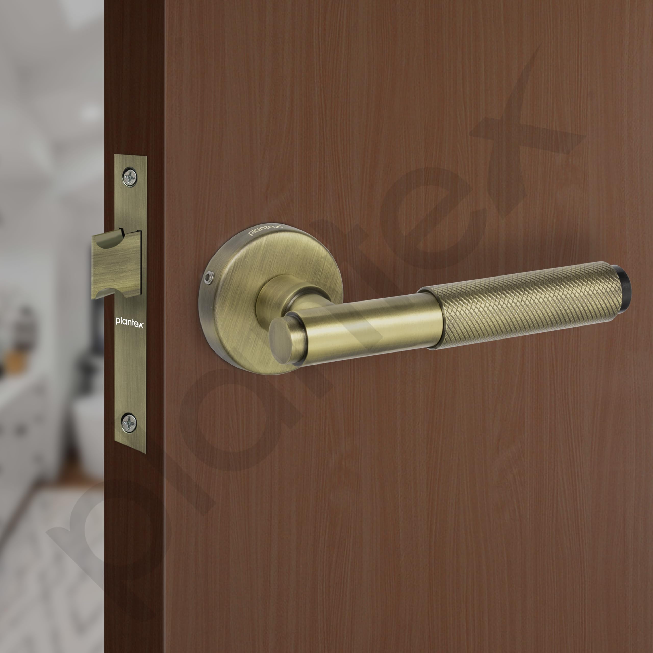 Plantex Heavy Duty Door Lock – Bathroom Door Lock/Mortise Keyless Handle Set for Home/Bathroom/Store Room/Balcony/Office with Baby Latch (603 - Brass Antique) — Amazon image 6
