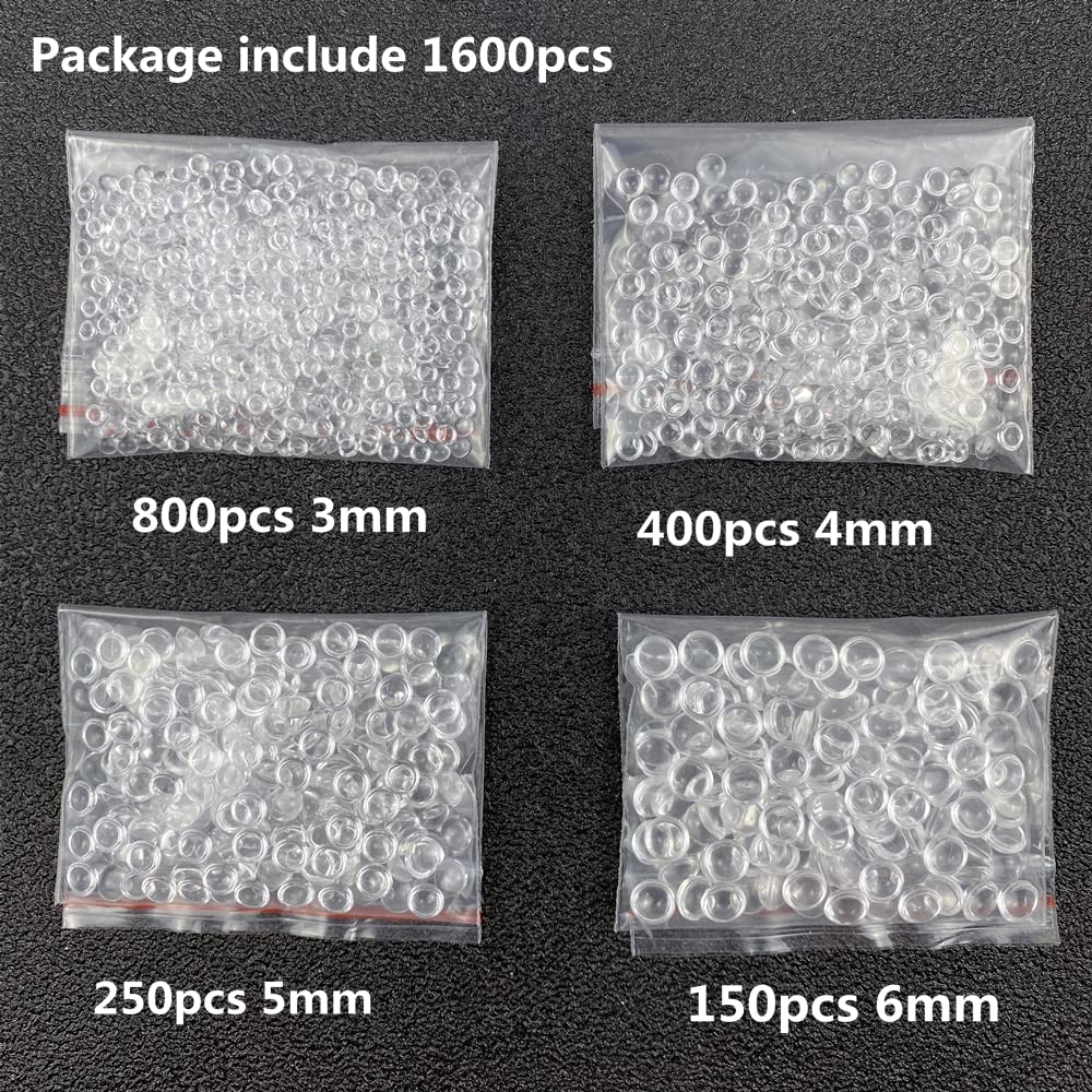 1600 Pieces Clear Dewdrop Water Droplets Embellishments Round Clear Dewdrop Beads Waterdrop Resin Beads for DIY Paper Crafts Cell Phone Case Card Making Decor Scrapbooking Accessories - Image 2