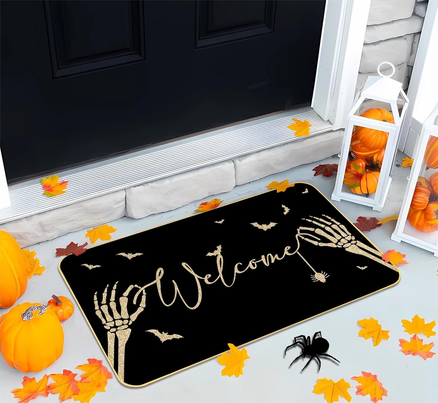 KORVITA Horror Halloween Doormat Skull Door Mats