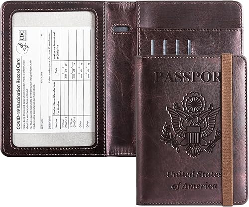 CoBak Soporte para pasaporte - Guarda pasaportes, tarjetas de crédito, tarjetas de identificación, múltiples bolsillos para almacenamiento. Tamaño