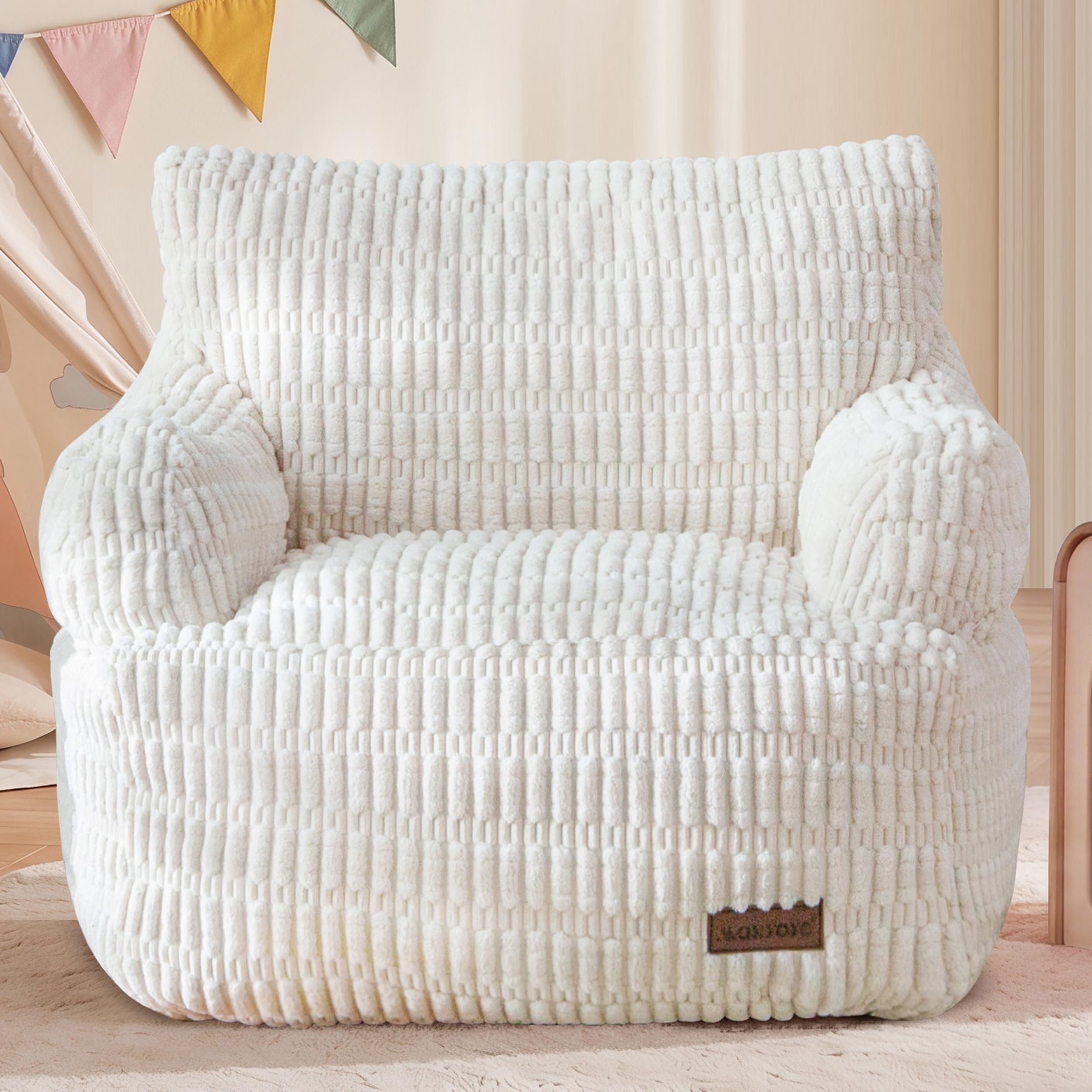 Photo 1 of MAXYOYO Kids Bean Bag Chair Beige