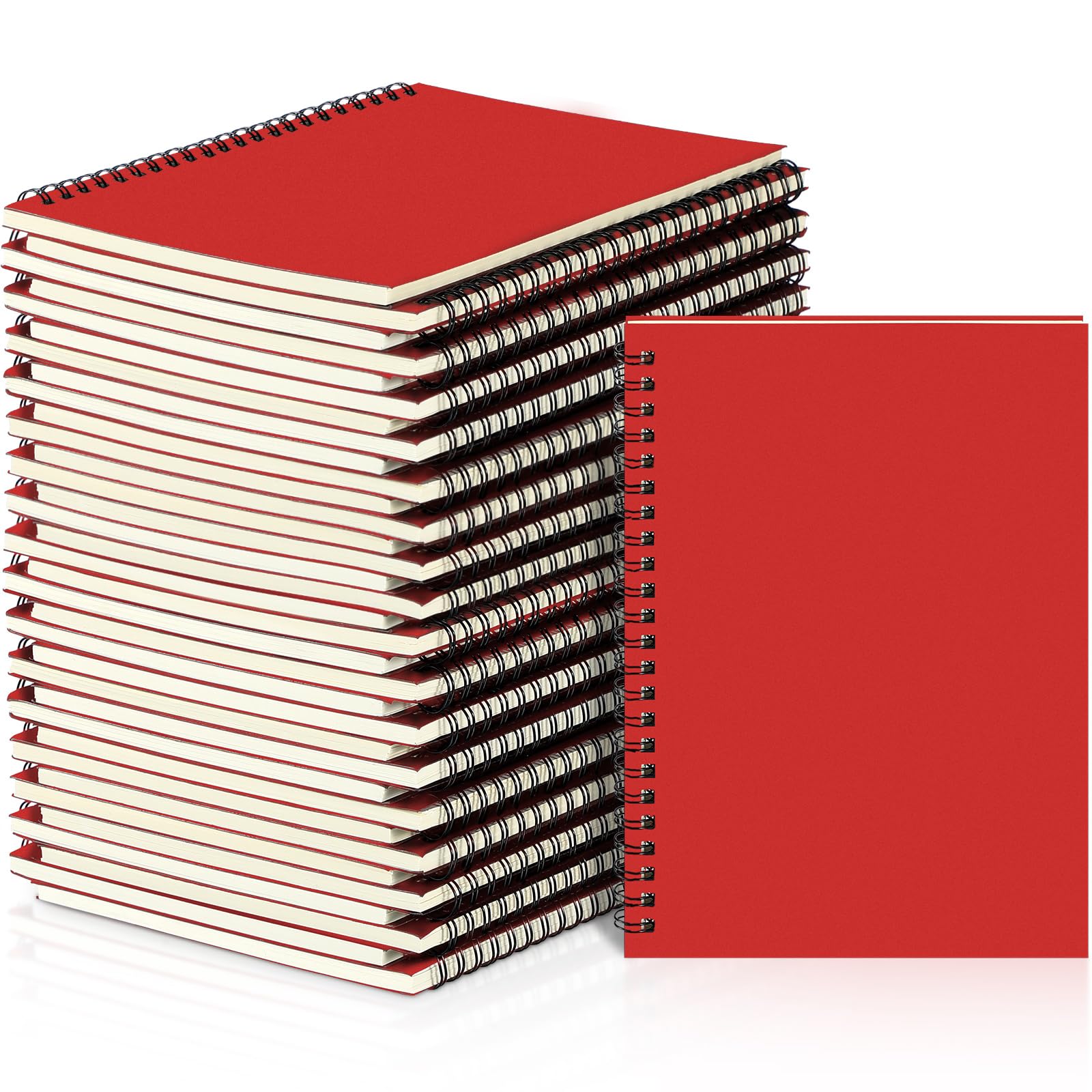 Yahenda Quaderno a spirale, a righe, per università, a righe, 21,3 x 14,9 cm, quaderni A5, carta spessa, per ufficio, affari, materiale scolastico (rosso, 36 pezzi)