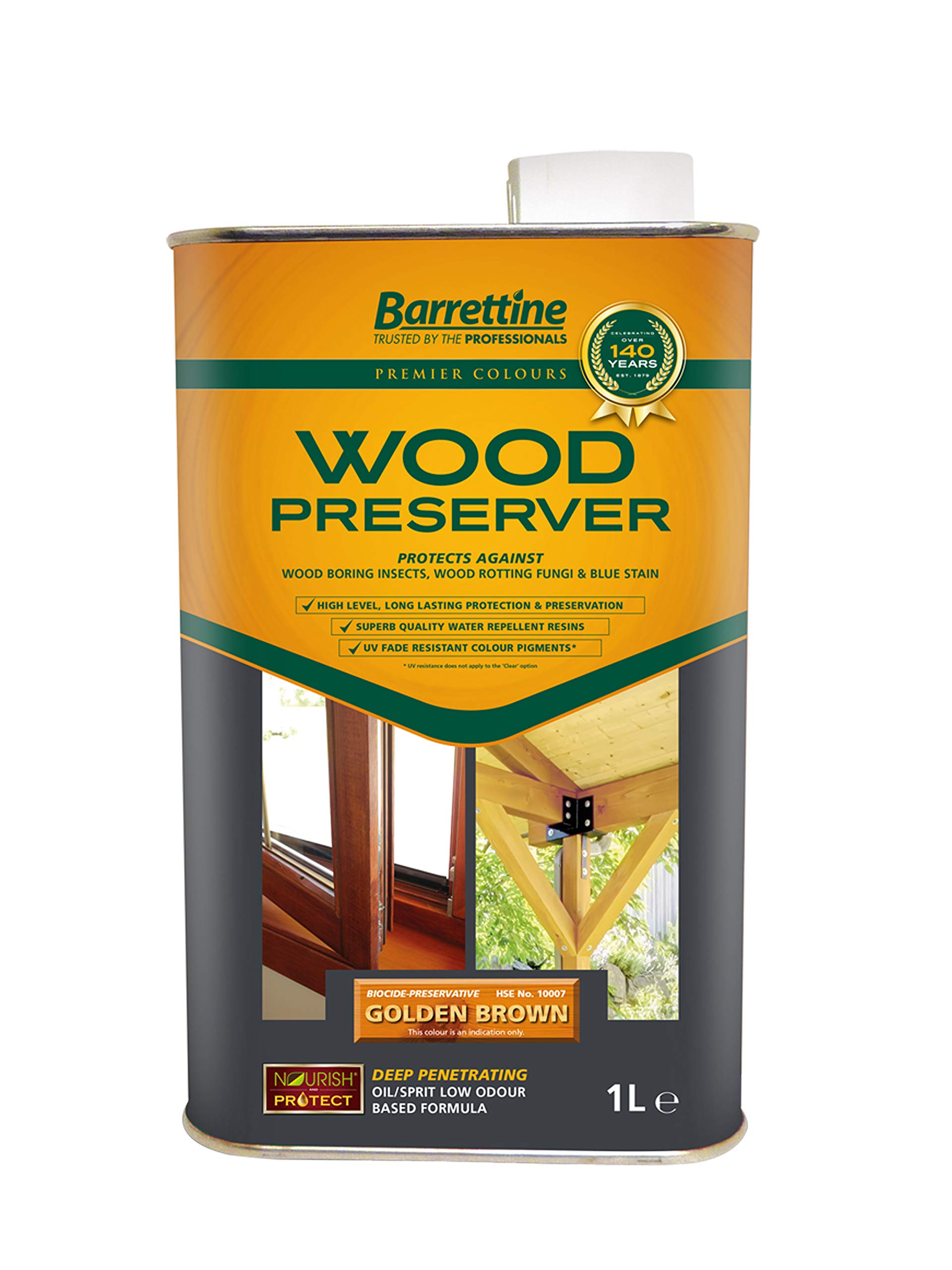 Barrettine Premier Wood Preserver - Golden Brown - 1L