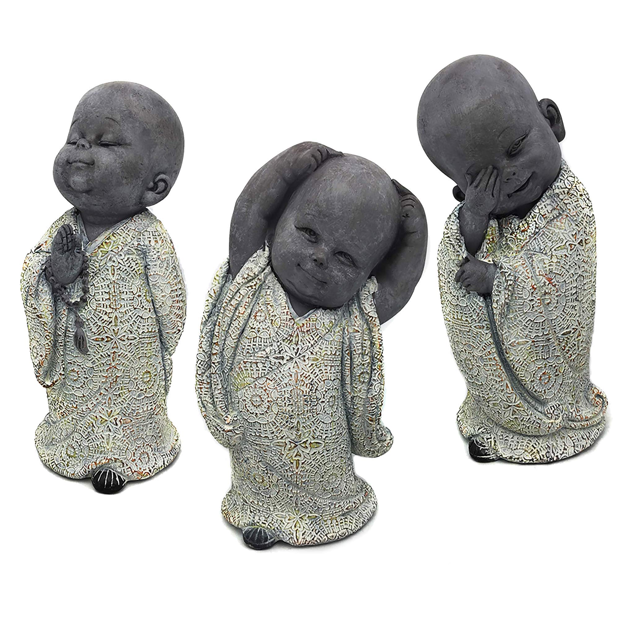 3 Statuettes Bouddha Miniatures - Décor Zen Pour Bureau Ou Jardin | Feng Shui Et Décoration Apaisante