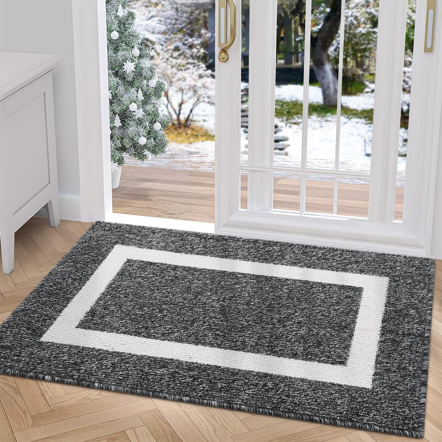 Grandaily Indoor Door Mat, 24" x 36" NonSlip Dirt Absorbent Front