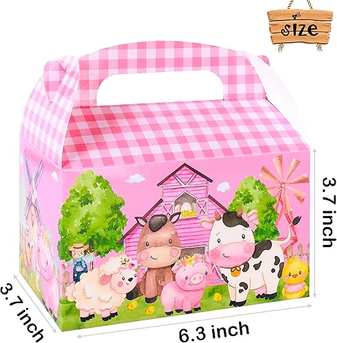 Miniatura 5 de Cajas de regalo de animales de granja, 12 unidades, cajas de regalo de animales de granja, decoraciones de fiesta de cumpleaños para temática de