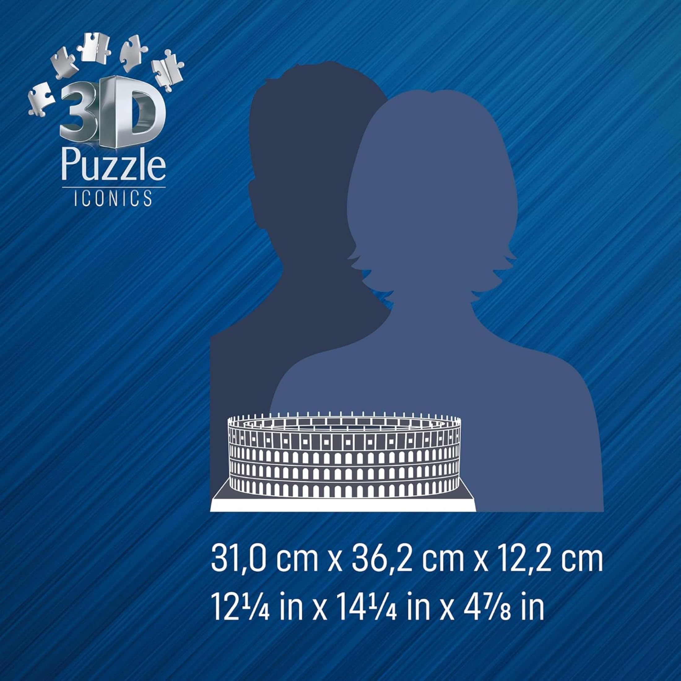 Ravensburger - Puzzle 3d Iconics Colosseo LED | Puzzle 3d Per Adulti E Bambini 8 Anni | Modellismo Da Costruire Adulti Di 216 Pezzi | Regalo Bambino 8 Anni E Più | Idee Regalo