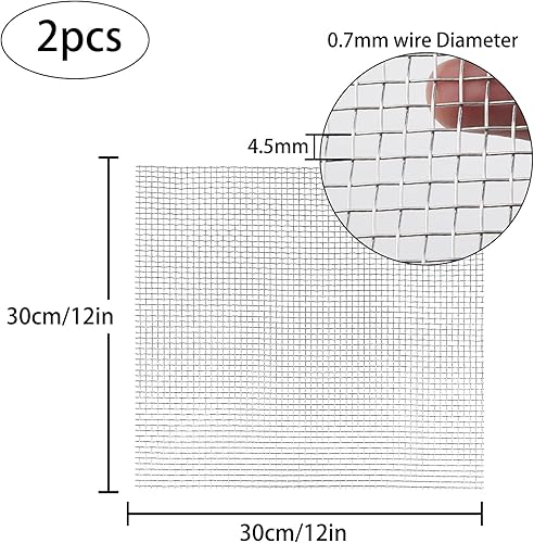 Miniatura 2 de TOYMIS 304 malla de acero inoxidable tejida alambre 5 malla para protección de ventilación de aire malla para seguridad de metal jardín armarios de
