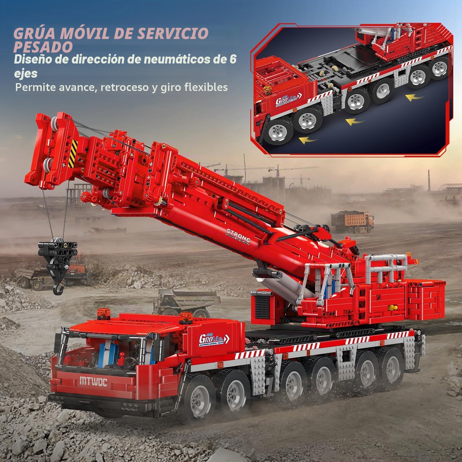 Mould King 17065 Technik GMK Heavy Duty Crane Klemmsteinen Kit 4566+ PCS MOC Remote commandded Raupengraune Blöcke Toy mit 5 Motor