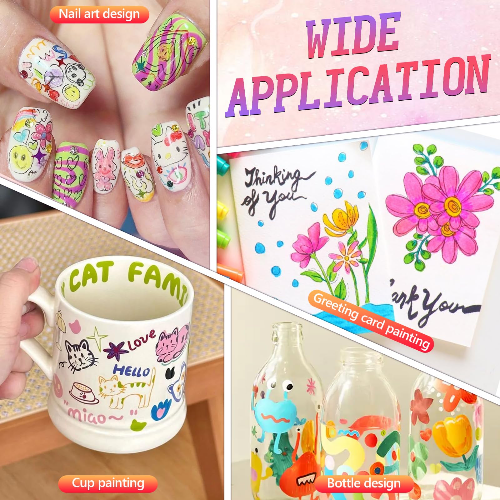 Set di 12 penne colorate per nail art, 3D ad asciugatura rapida, 0,5 mm, penne per smalto per unghie, 2025, per nail art, graffiti, nail art, design, manicure, decorazioni fai da te