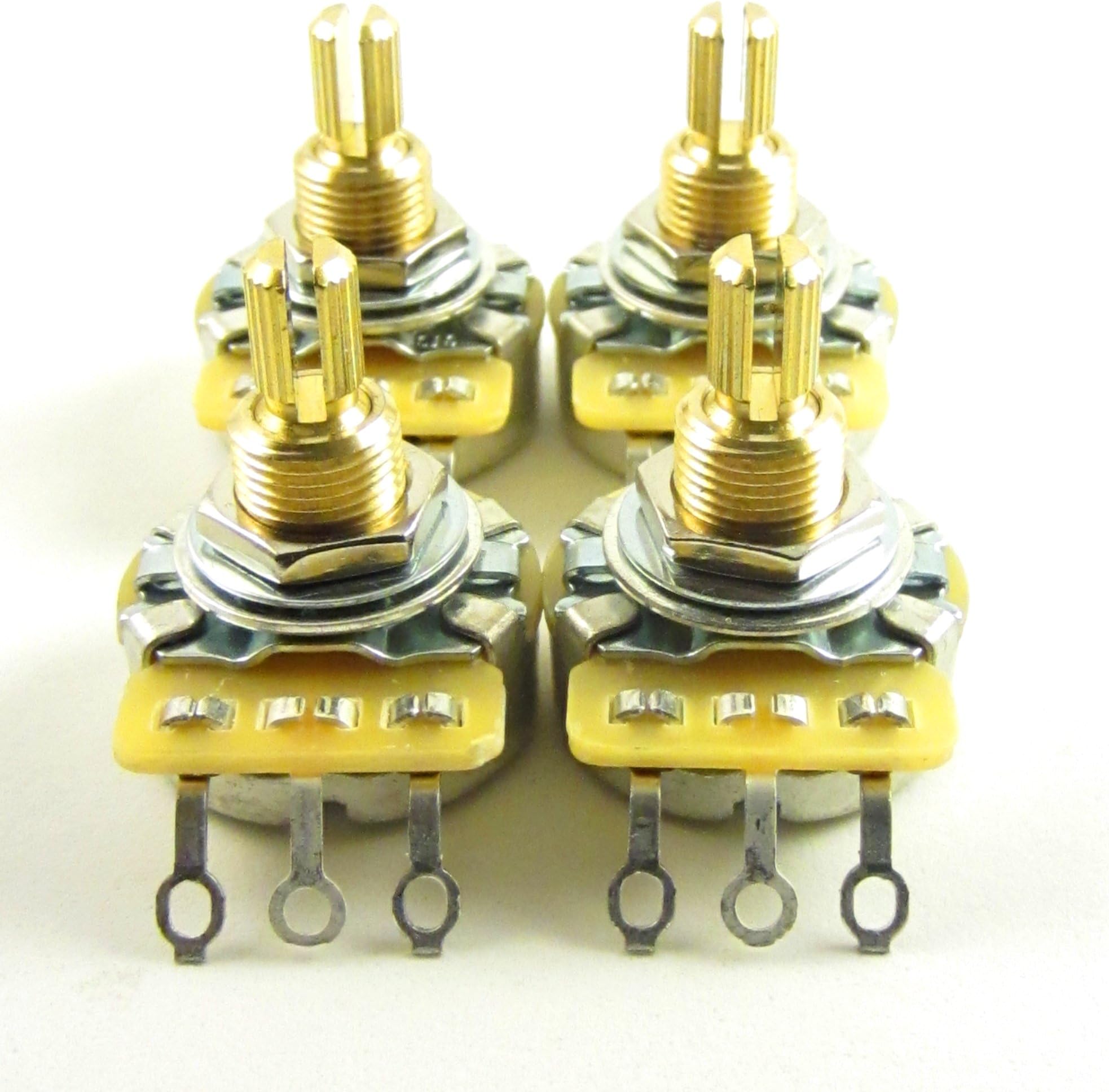 Set of 4 CTS 450G 500K Split Shaft Potentiometer Audio Taper 10% Tolerance
