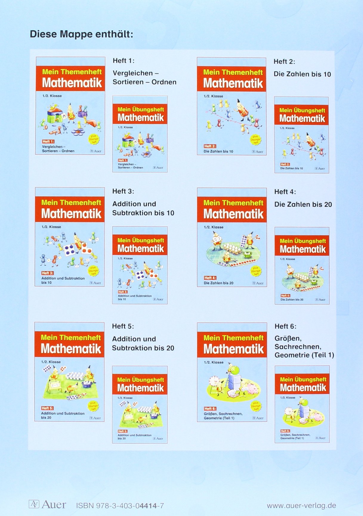 Meine Themenhefte Mathematik / Themenhefte 1-6 (jeweils inkl. Übungsheft) - 1./2. Klasse