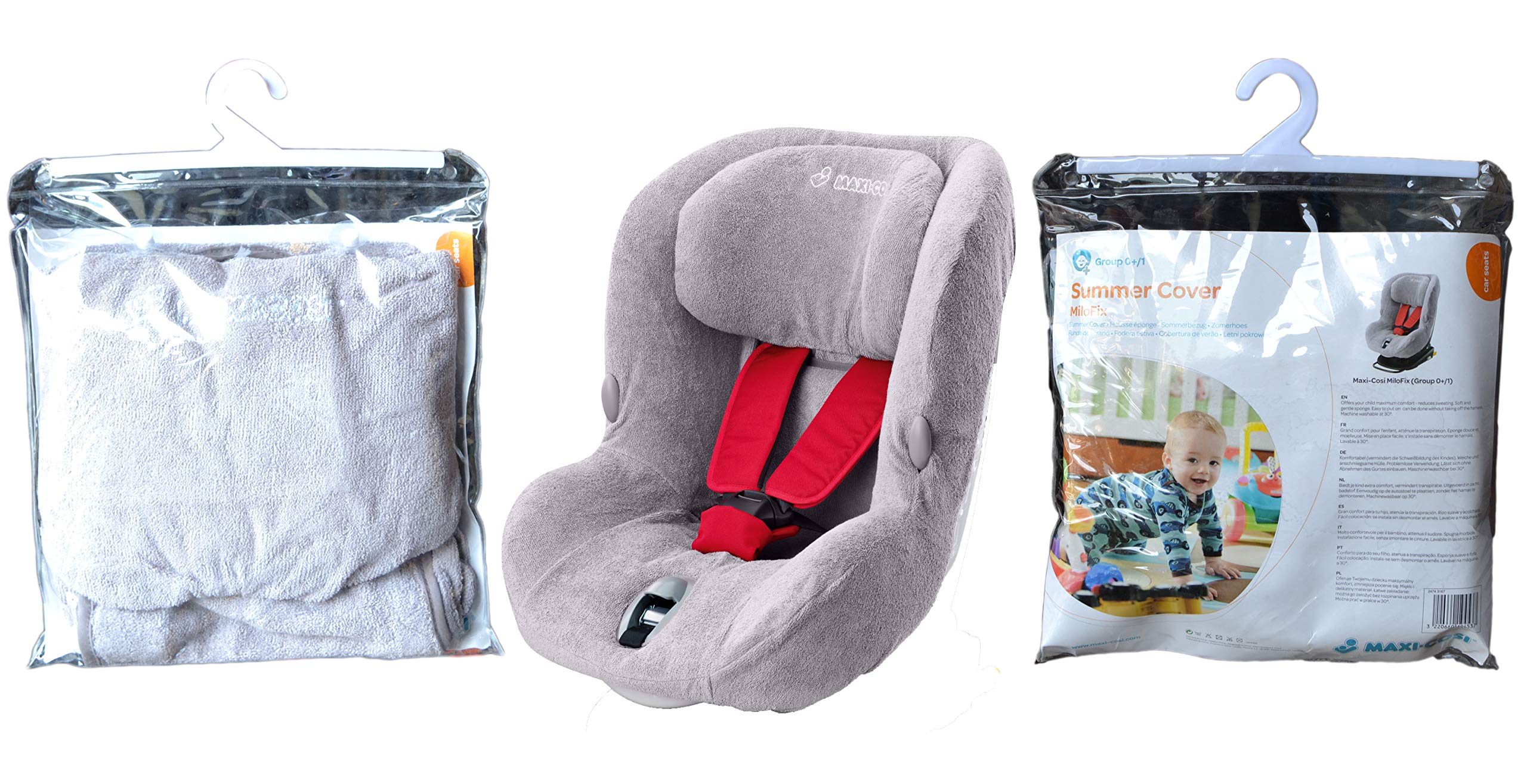 Milofix Summer Infant Car Seat Cover, Dry And Comfortable, Absorbent Materials, 0-4 Years, Cool Grey, 2 Year Warranty