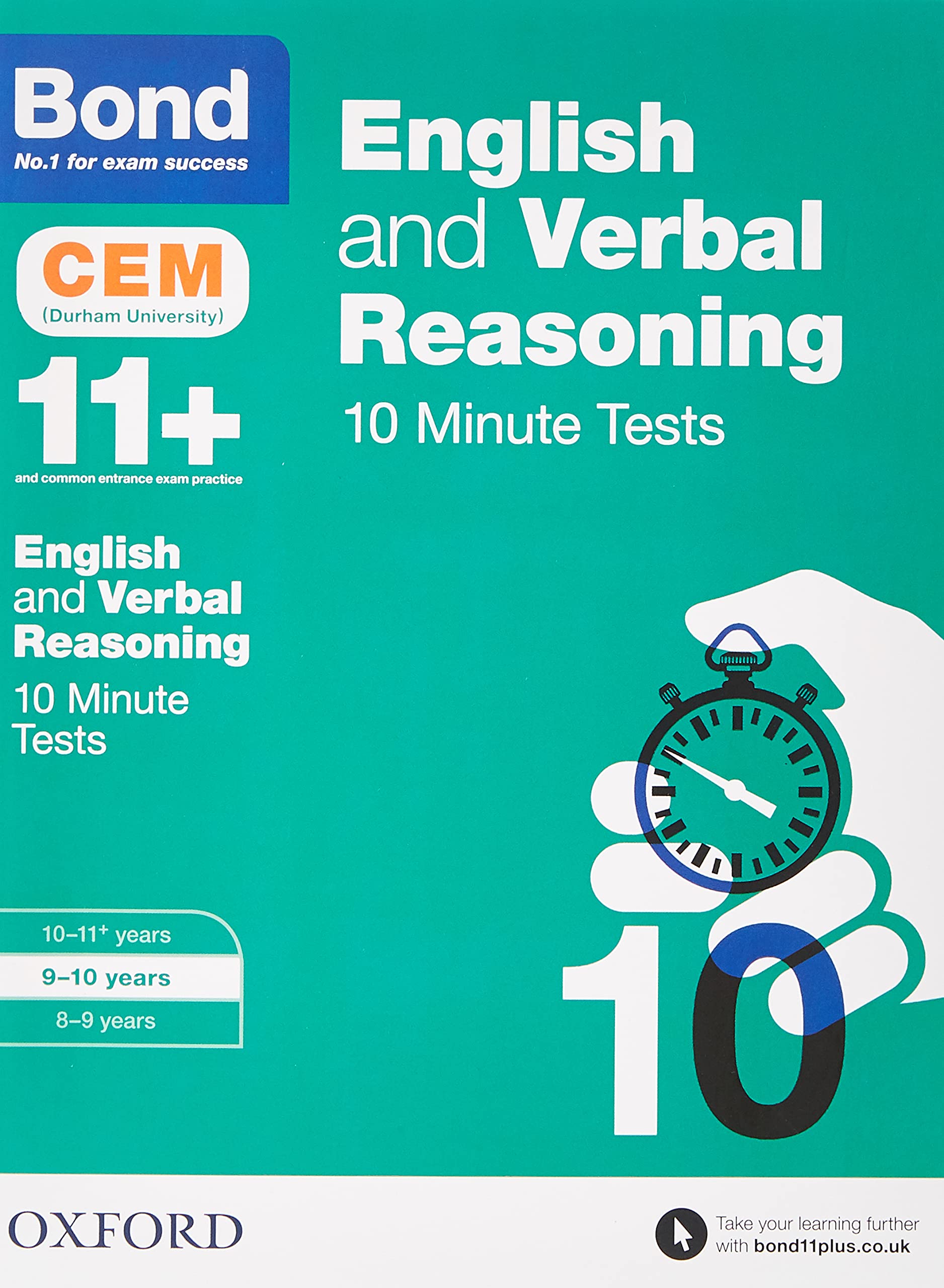 Bond 11 English  Verbal Reasoning CEM 10 Minute Tests by Bond 11+ PAPERBACK