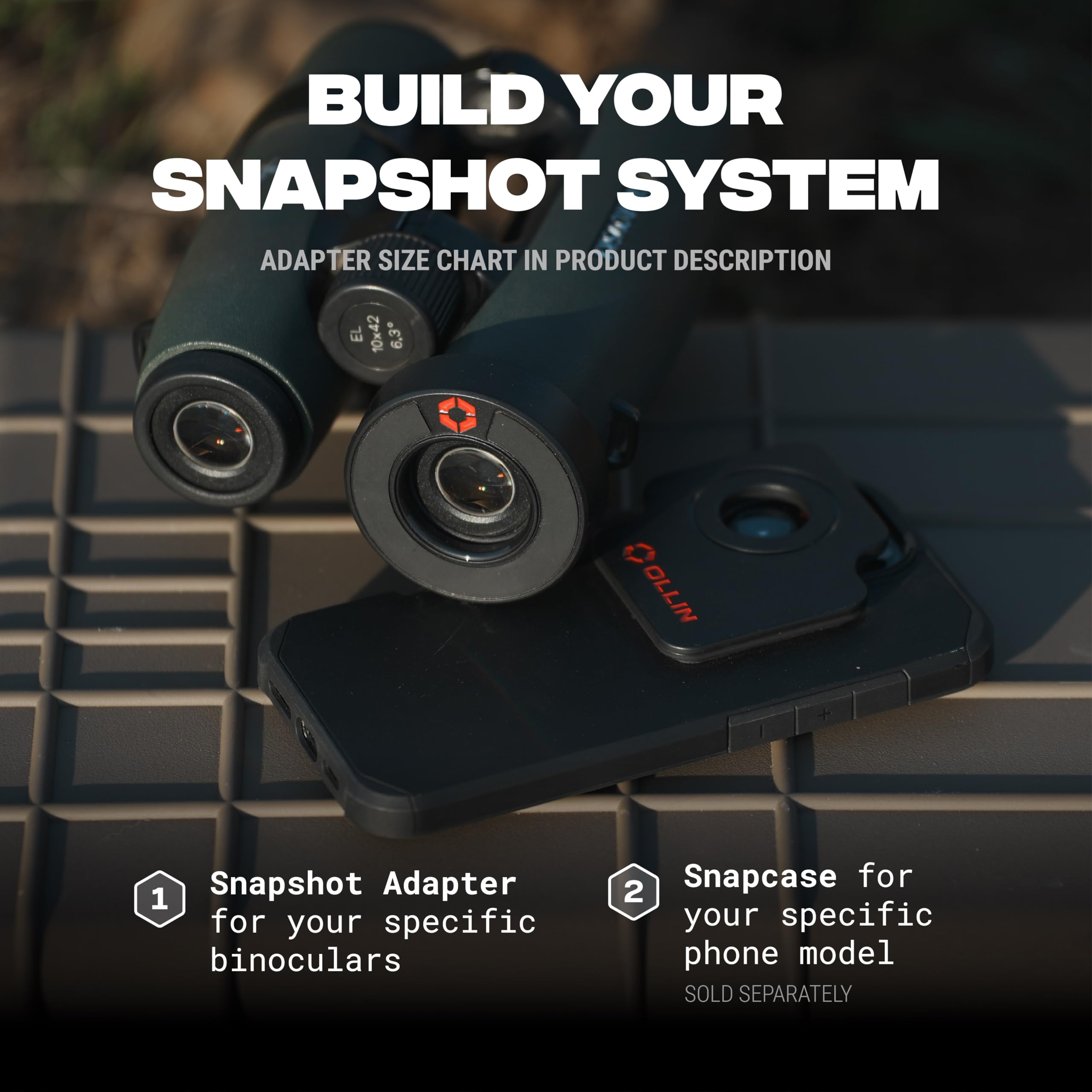 OLLIN Snapshot Bino Adapter – Ojo magnético para prismáticos, accesorio para Digiscoping, caza, fotografía de vida silvestre, compatible con Maven, Swarovski, Vortex, Zeiss, Conquest