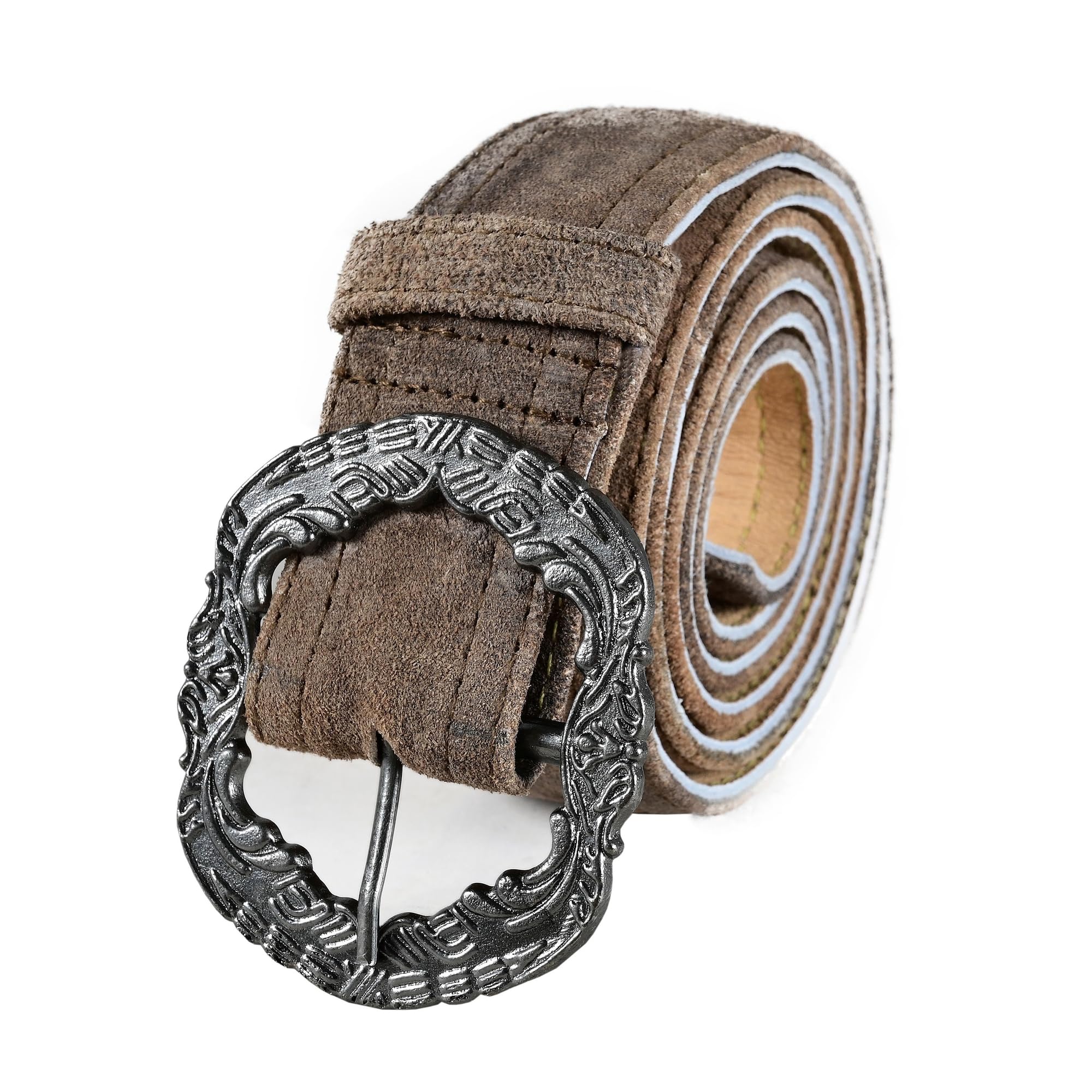 German Wear Herren Trachtengürtel aus Echtleder Trachten Lederhosen Gürtel mit Trachten Schnalle
