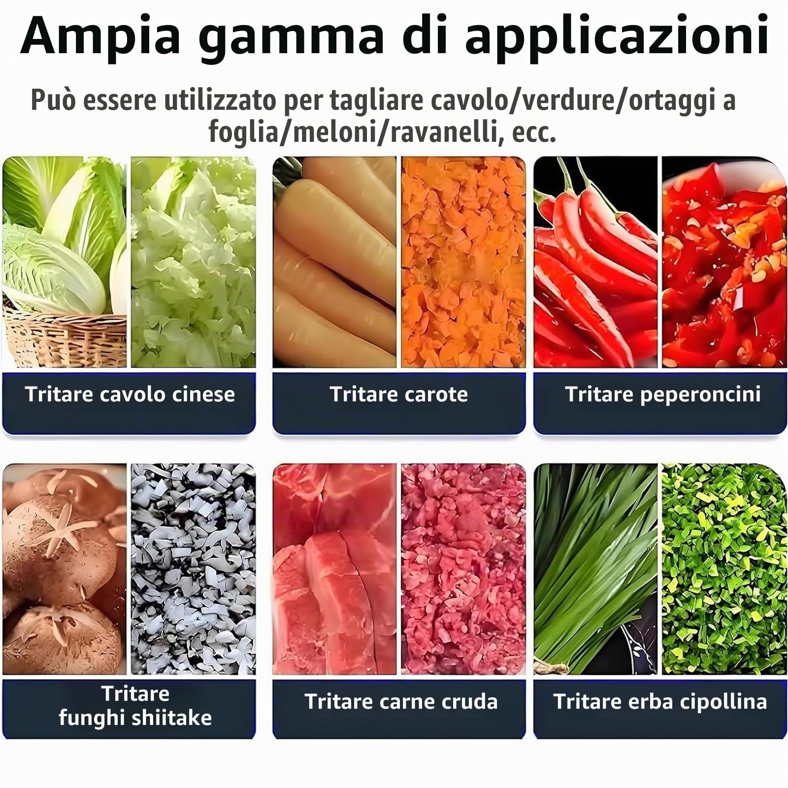 Robot Da Cucina Multifunzionale, Tritatutto Elettrico Professionale per Verdure, 3500 Giri/Min, Grattugia in Acciaio Inox, Per Mangimi per Animali, Verdure, Cereali, Arachidi, Zenzero E Aglio