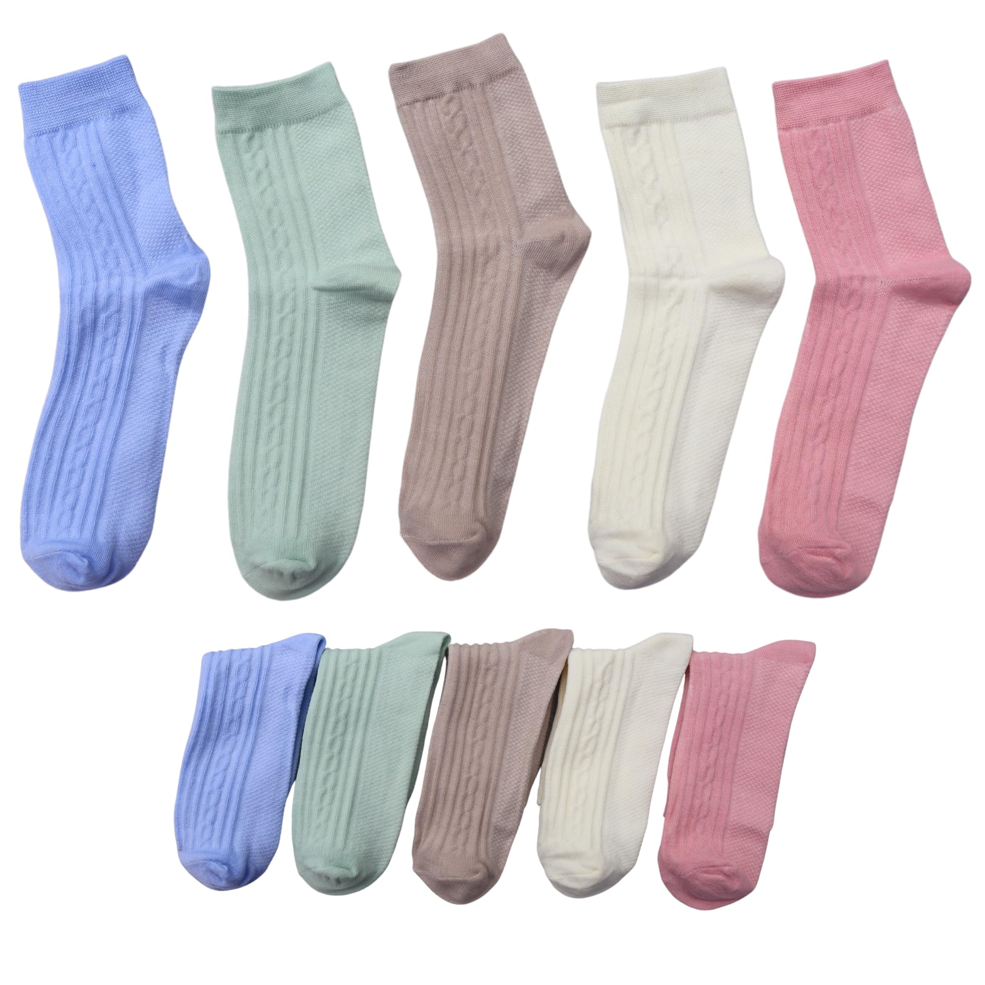 Socks Odour Control Ankle Socks, Breathable Mesh Design, Pastel Colours, Pack of 3 Pairs-image-30