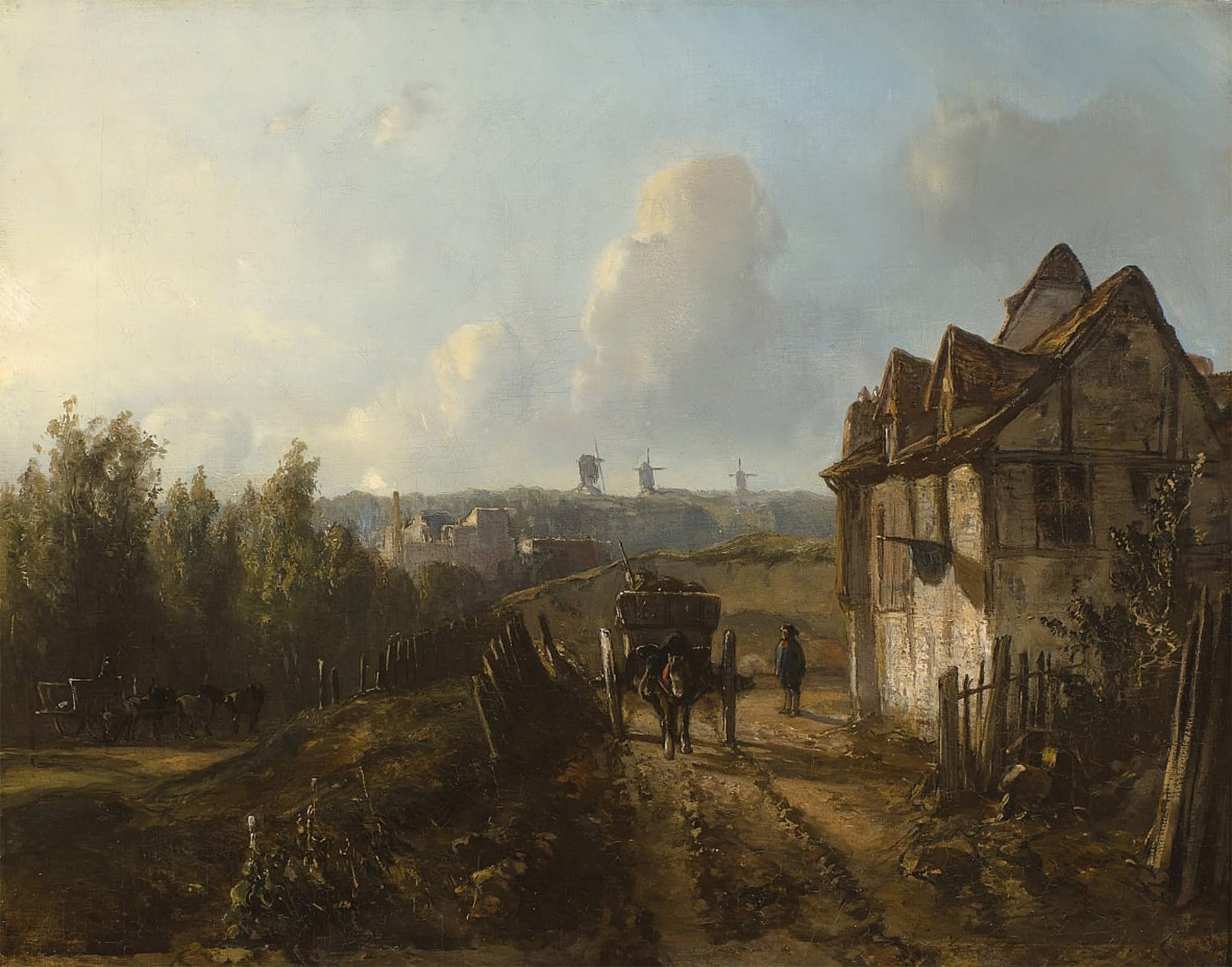 SERENDIPITP Retro Picture Poster Wall Art Pictures Painting View on Monmartre by Johan Barthold Jongkind Wall Art Canvas Print for Wall Decor 60x90cm
