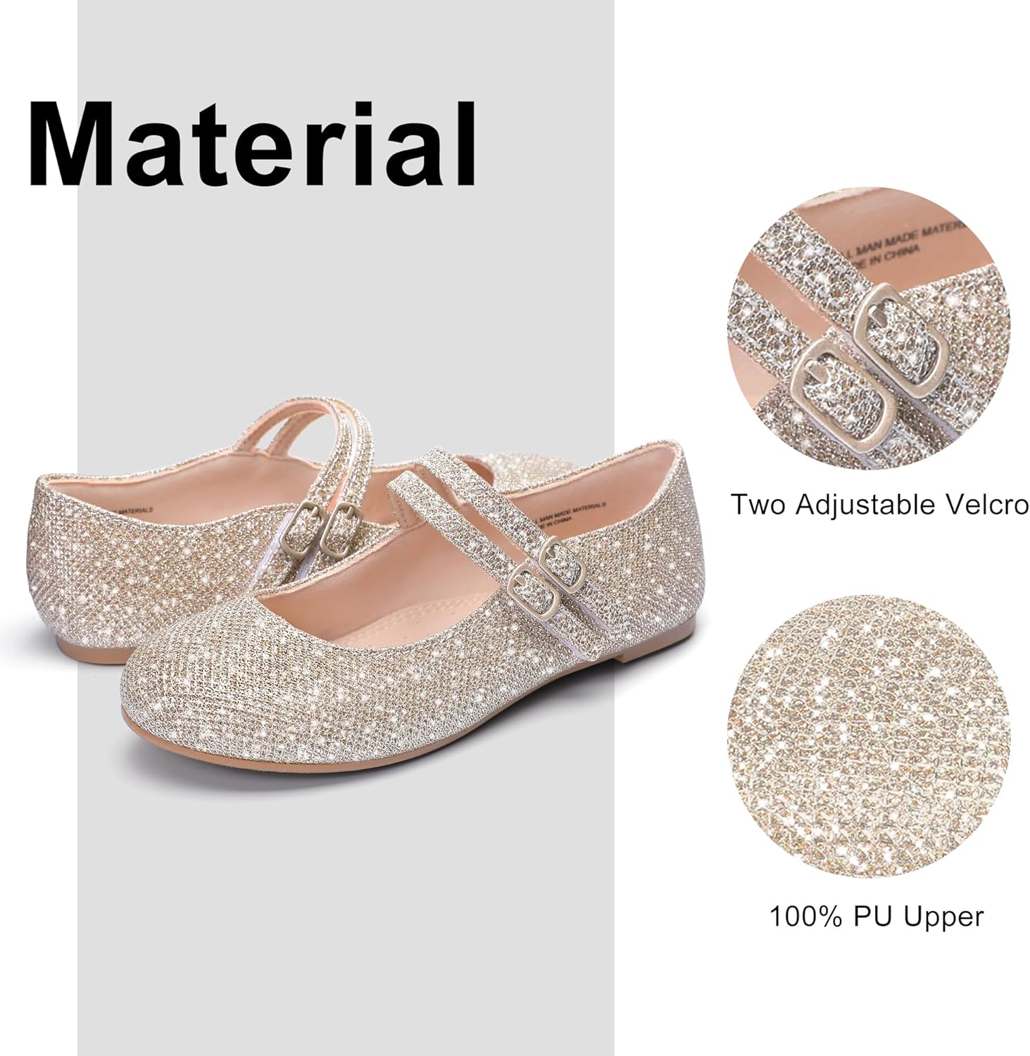 MIXIN Girls Dress Shoes Mary Jane Shoes for Girl Ballet Flats Back to School Princess Wedding Shoes - Image 4