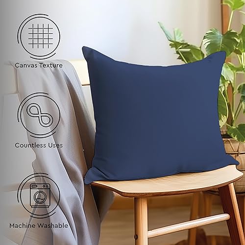 Miniatura 3 de Encasa XO Juego de 2 fundas de almohada de 18 x 18 pulgadas, sin rellenos, fundas de almohada de algodón para sala de estar, cama, sofá, sofá,