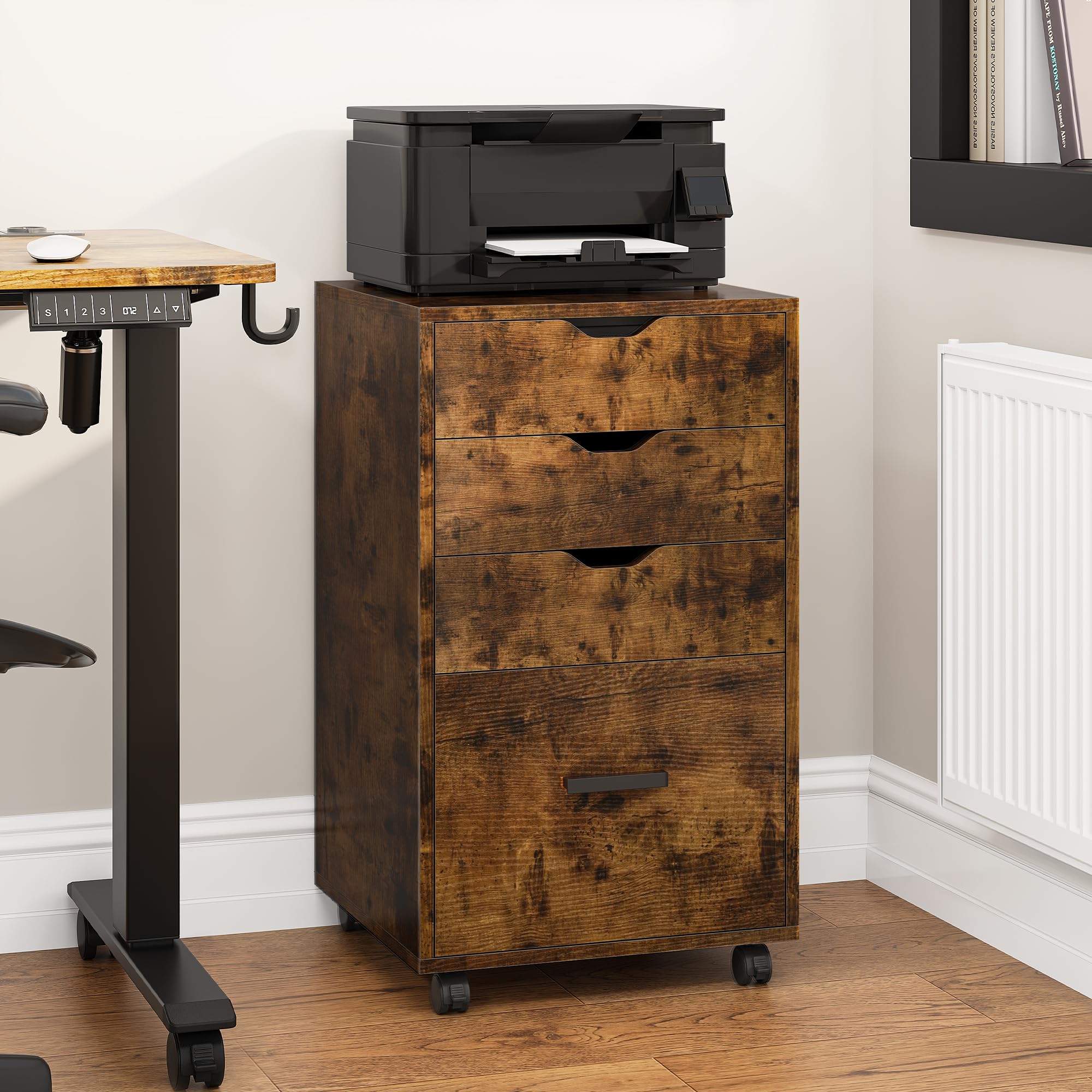 Armario Escritorio Printer Armario De Oficina Con Ruedas YITAHOME - 3  Cajones Y Puerta, Móvil Y Bloqueable, Ideal Para Hogar Y Oficina Mueble  Almacenamiento, image size:2000x2000