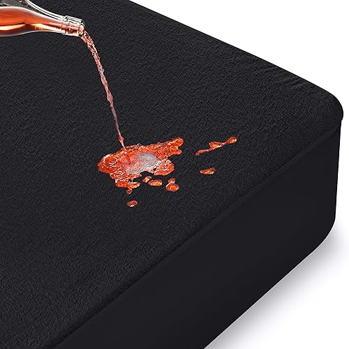 Miniatura 2 de Utopia Bedding Protector de colchón impermeable tamaño individual, viscosa hecha de bambú, transpirable, estilo ajustado con bolsillos elásticos