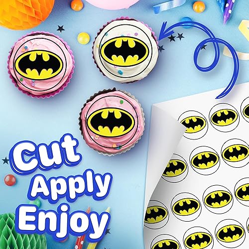 Miniatura 2 de 30 adornos comestibles para cupcakes  Colección temática de Batman de decoraciones comestibles para tartas