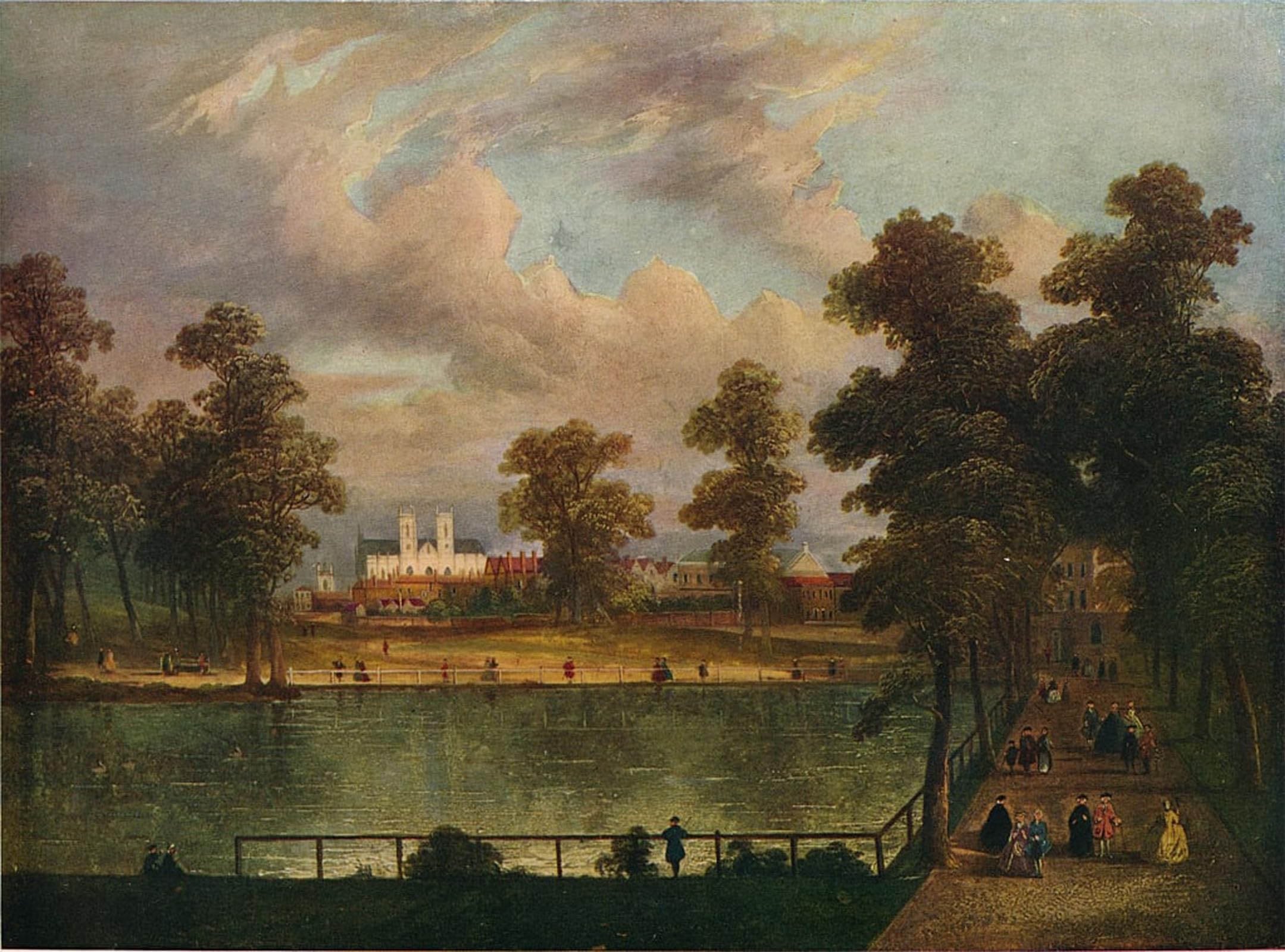 POSTERIIk Famous Print Pop Art Wall Art Graffiti View in St Jamess Park Showing Rosamonds Pond by William Hogarth Art Prints for Home Decor 60x90cm