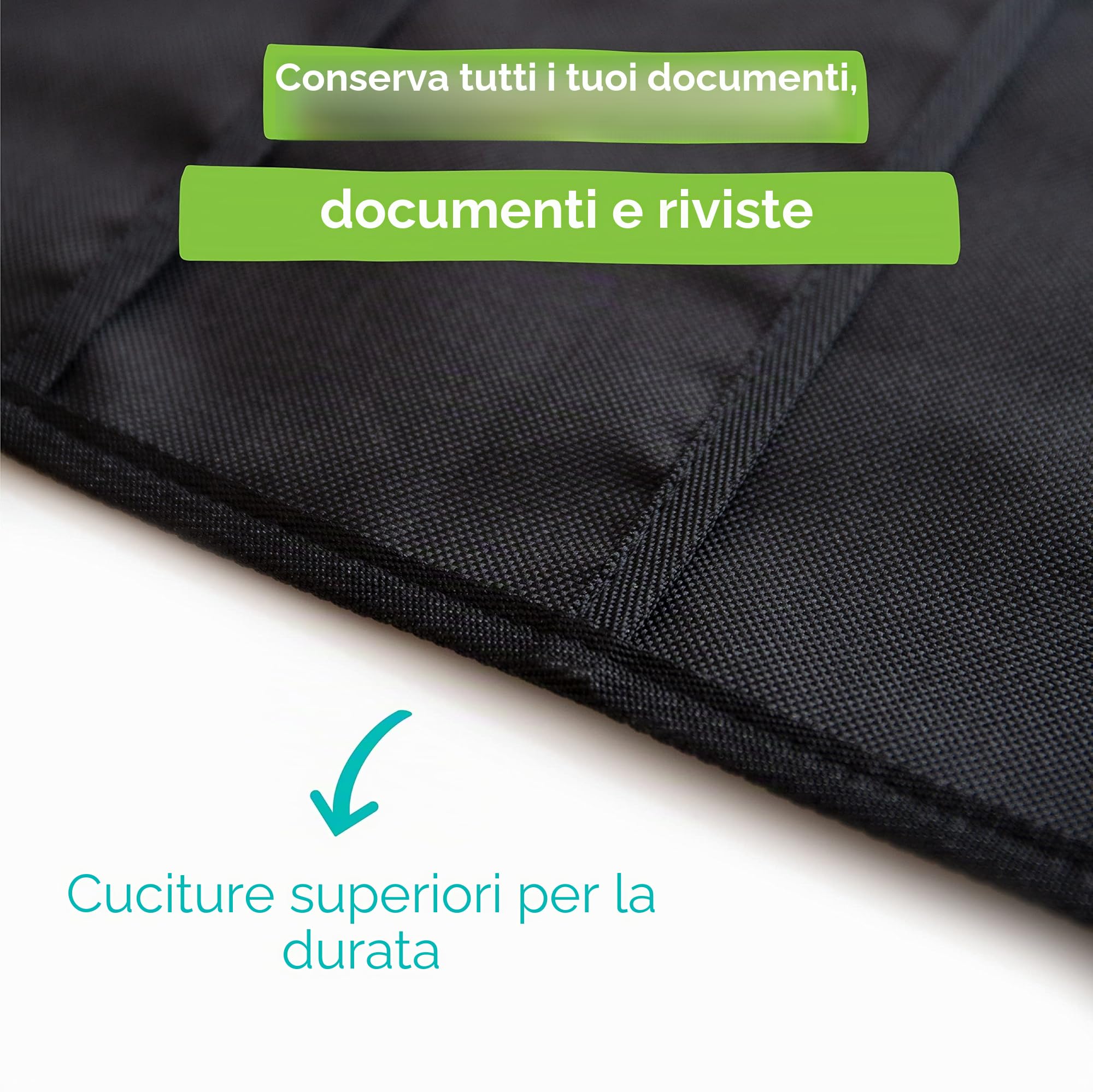 WallDeca Portariviste da Parete con 20 Tasche Formato A4 ed Etichetta Identificativa – Portadocumenti per Uffici, Casa, Scuola con 3 Ganci Inclusi – Schedario Parete Nero (115 x 71 cm)