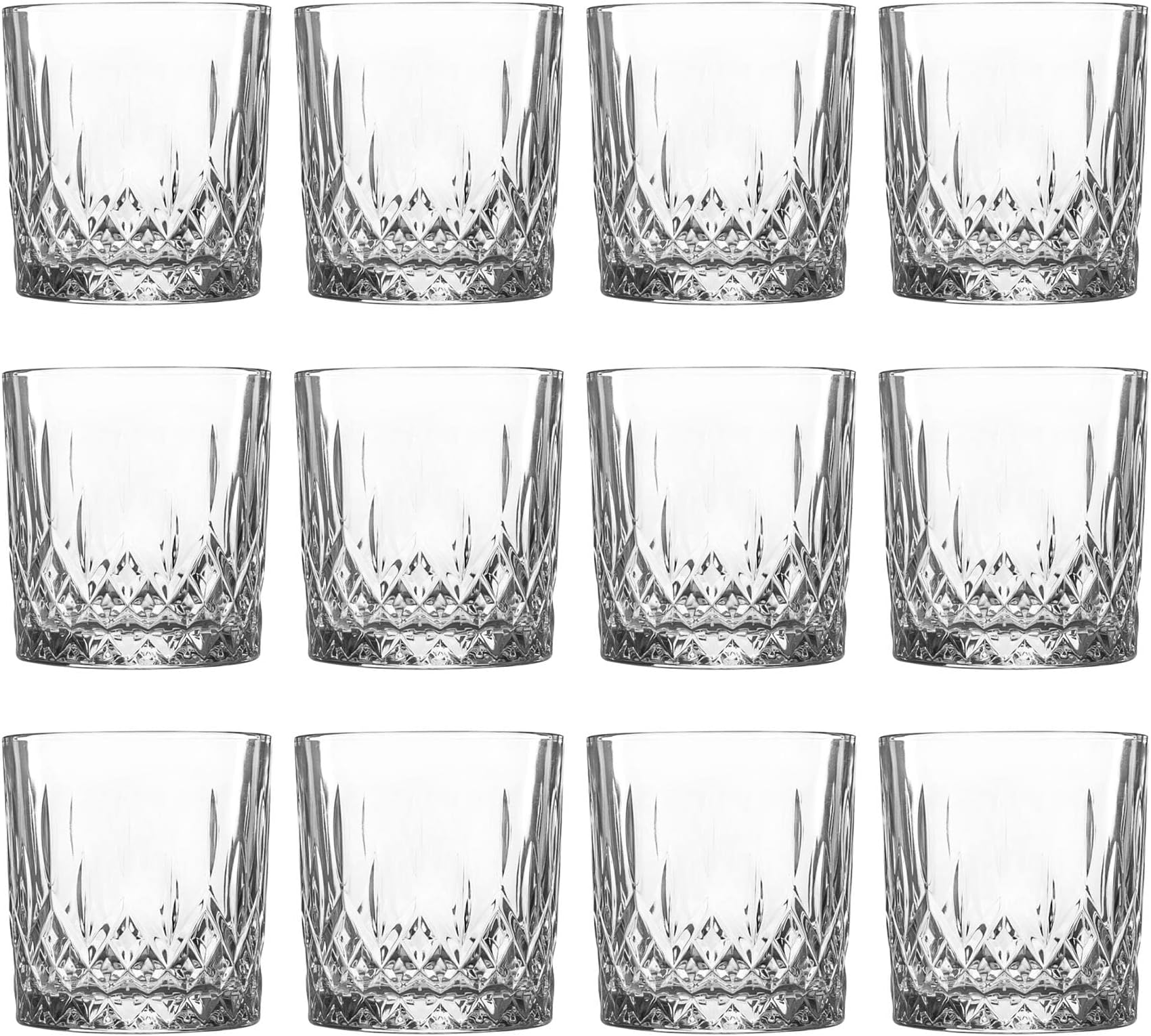 12x Clear 330ml Odin Whisky Glasses - Glass Water Wine Whiskey Gin Juice Cocktail Drinking Glassware Cup Set